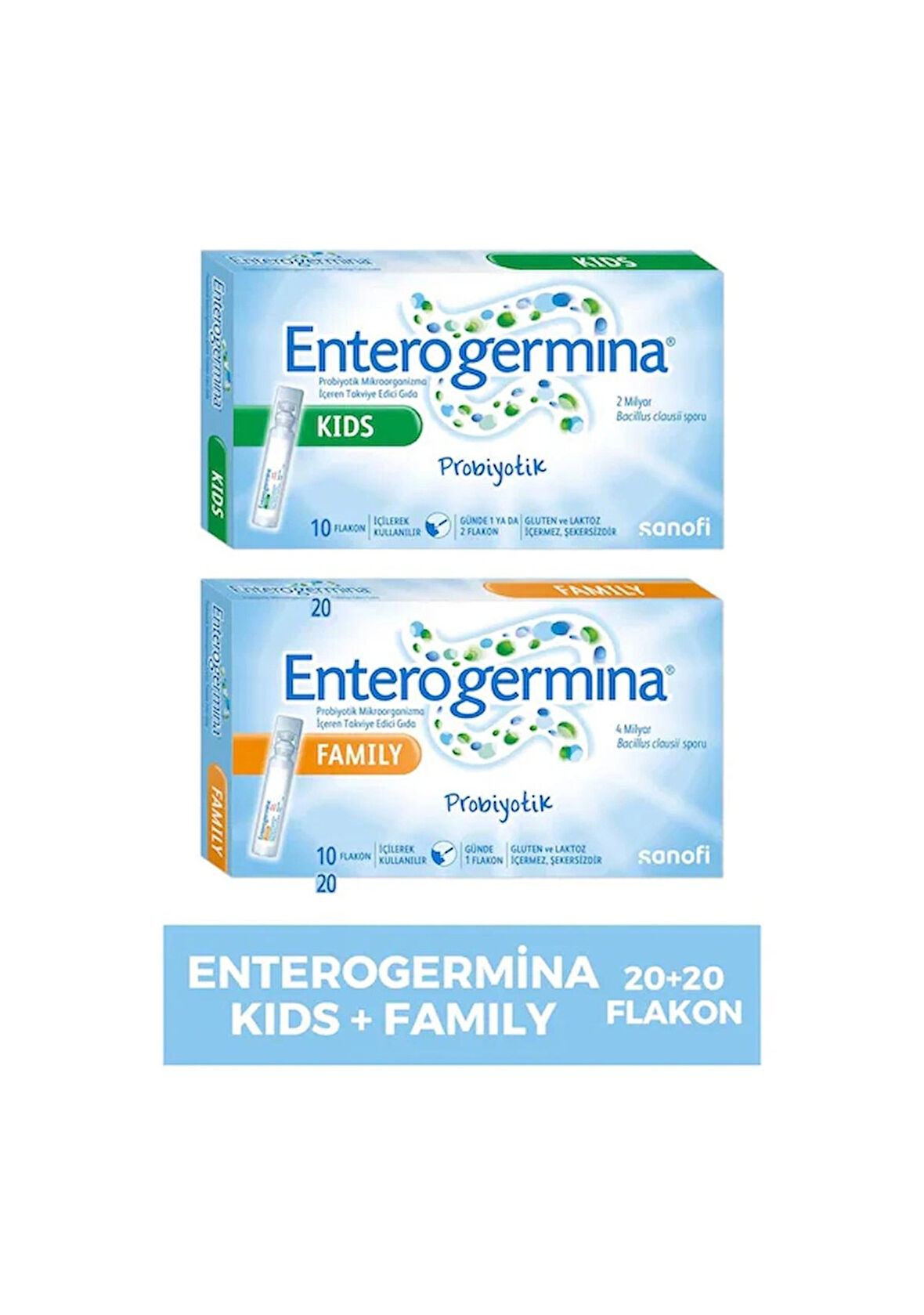 Enterogermina Family 5 Ml X 20 Flakon + Enterogermina Kids 5 Ml 20 Flakon