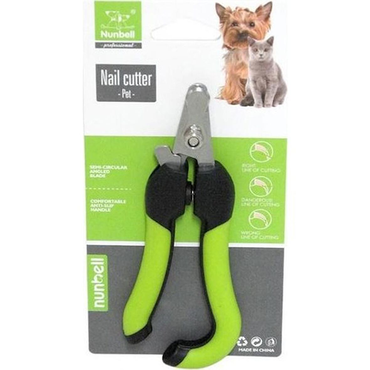 Nunbell Kedi ve Köpekler İçin Tırnak Makası Yeşil 14 cm