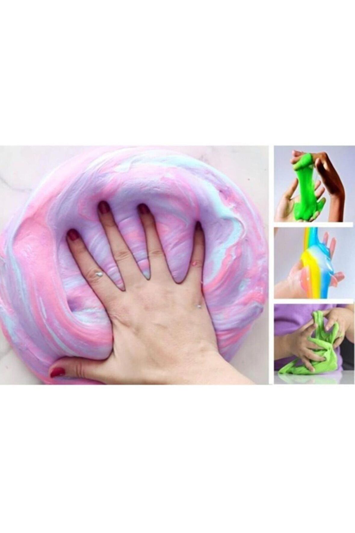 Erbek Plastik Slime Oyun Jeli Yuvarlak Kutu Yumtoys Polymer Slime Eğitici Oyun