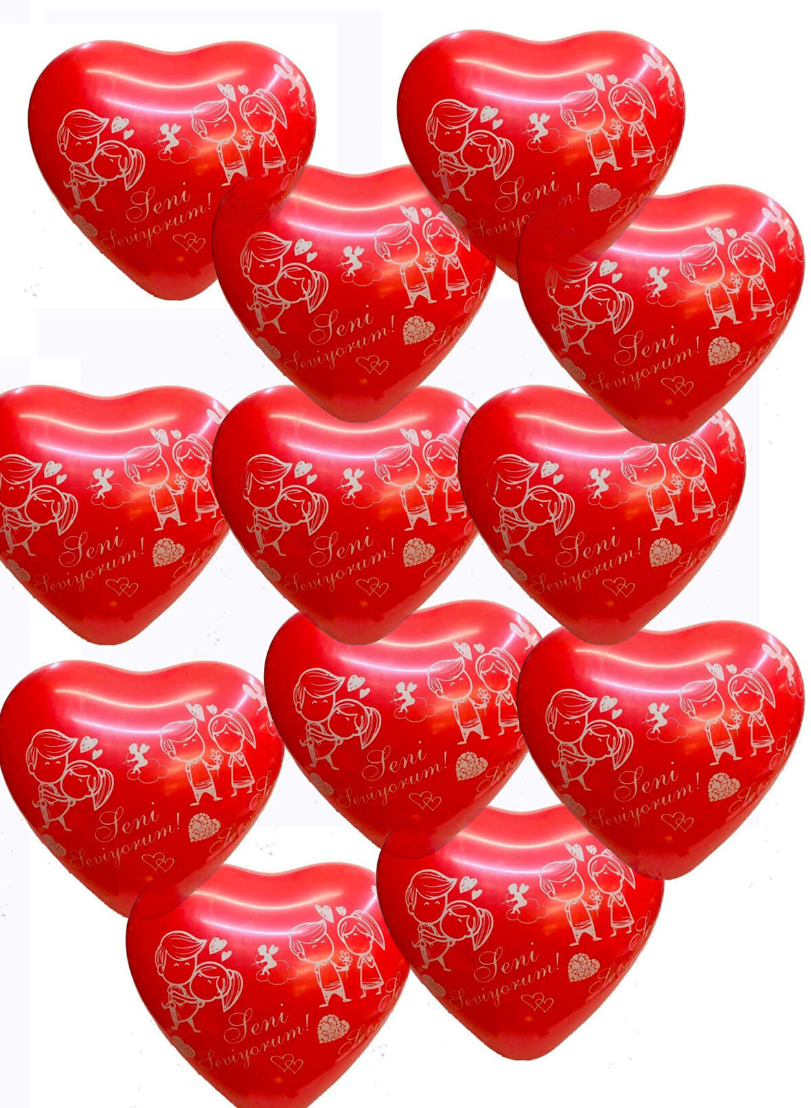 Seni Seviyorum Balon 40 Lı Kalp Balon 