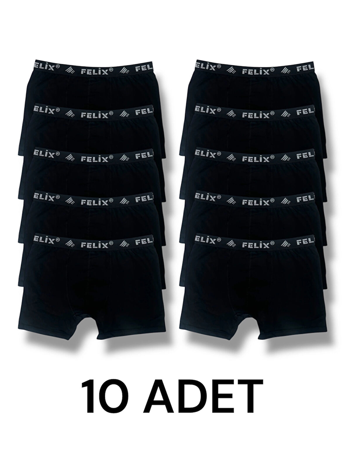 Pamuklu Likralı Erkek Boxer 10'lu Paket