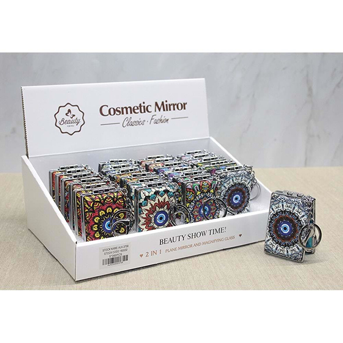 Taşlı El Aynası Anahtarlık