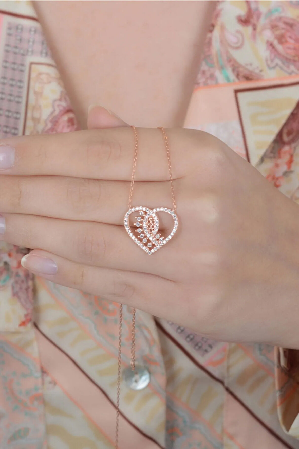 925 Ayar Gümüş Çift Klap Kadın Kolye