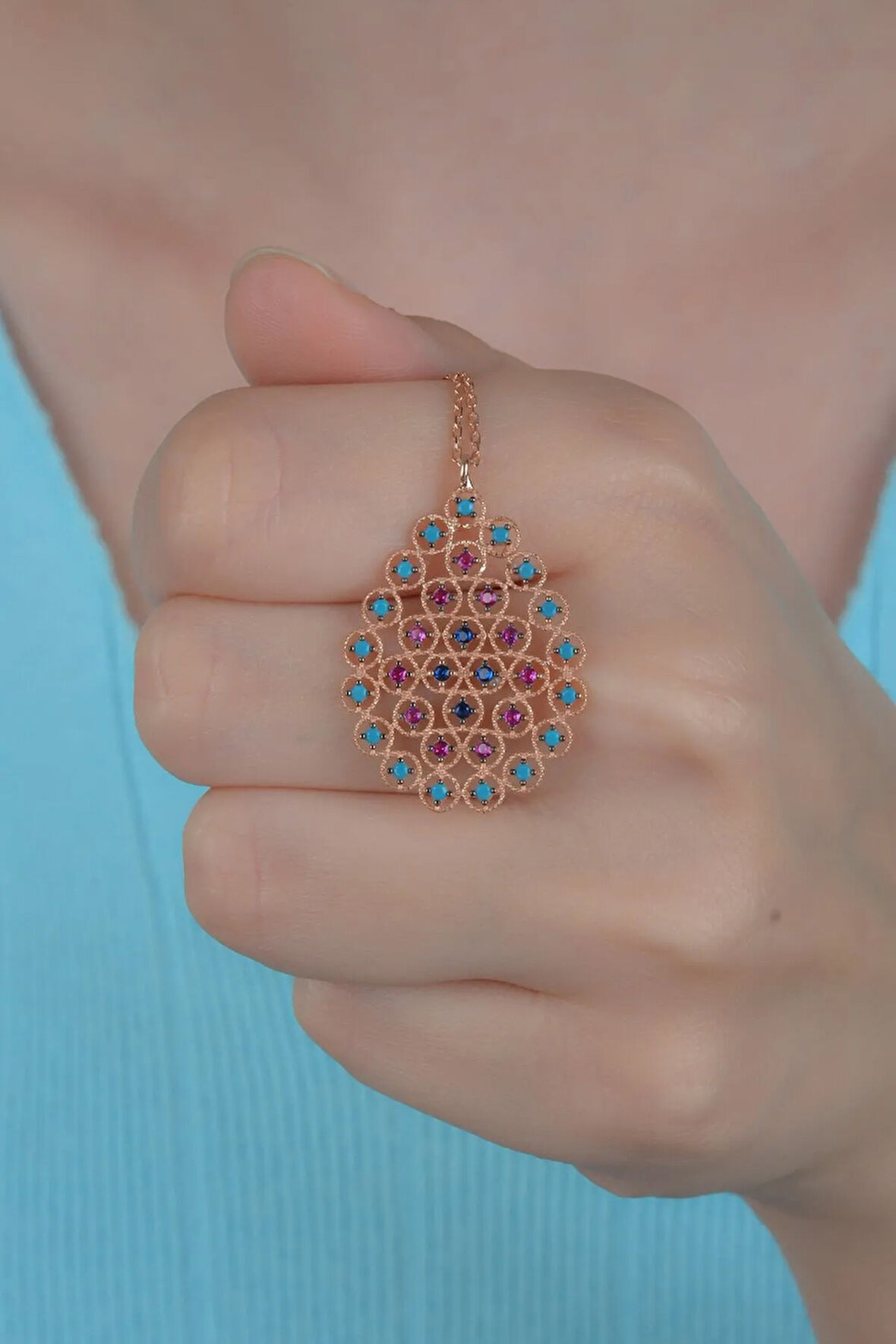 925 Ayar Gümüş Damla Model Kolye