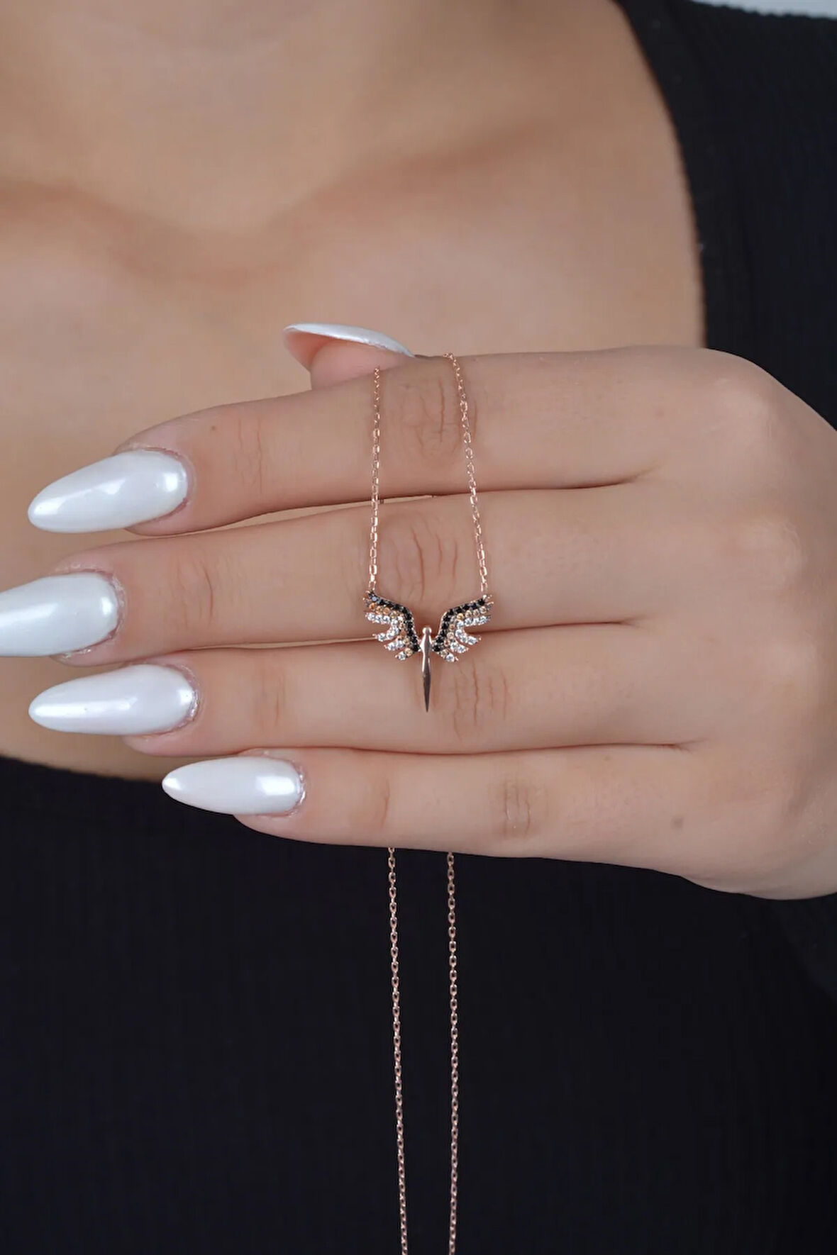 925 Ayar Mikail Meleği Minimal Kadın Gümüş Kolye