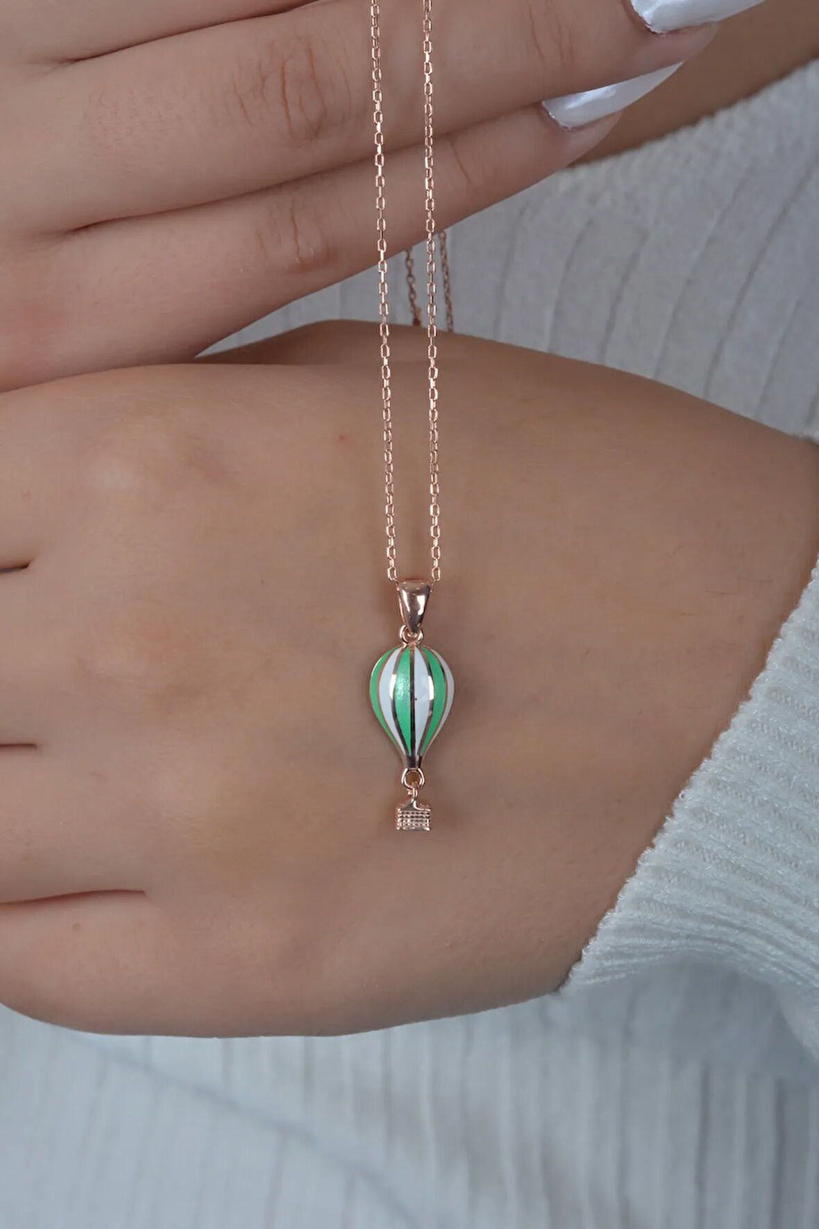 925 Ayar Kadın Kapadokya Balon Gümüş Kolye