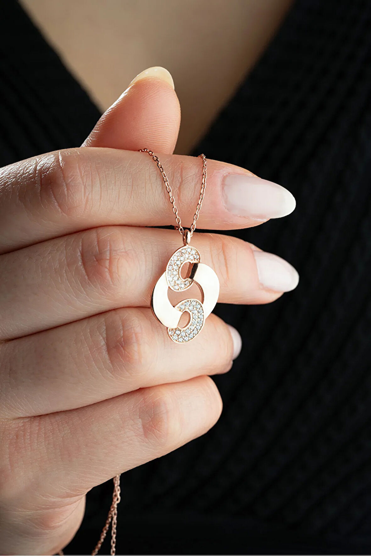 925 Ayar Gümüş Sonsuzluk Model Kadın Kolye