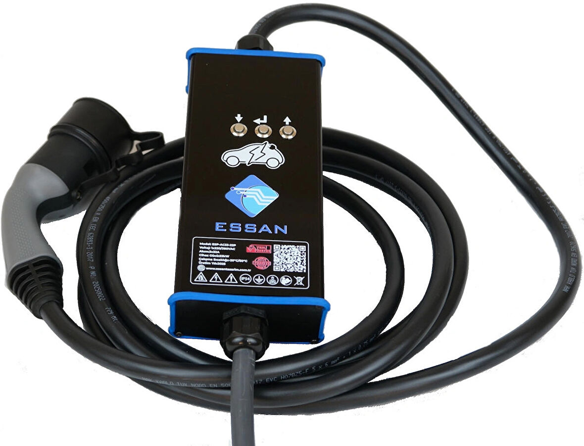 22KW ELEKTRİKLİ ARAÇ ŞARJ CİHAZI TAŞINABİLİR togg Tesla byd Kia Hyundai BMW Mercedes mini uyumlu wallbox