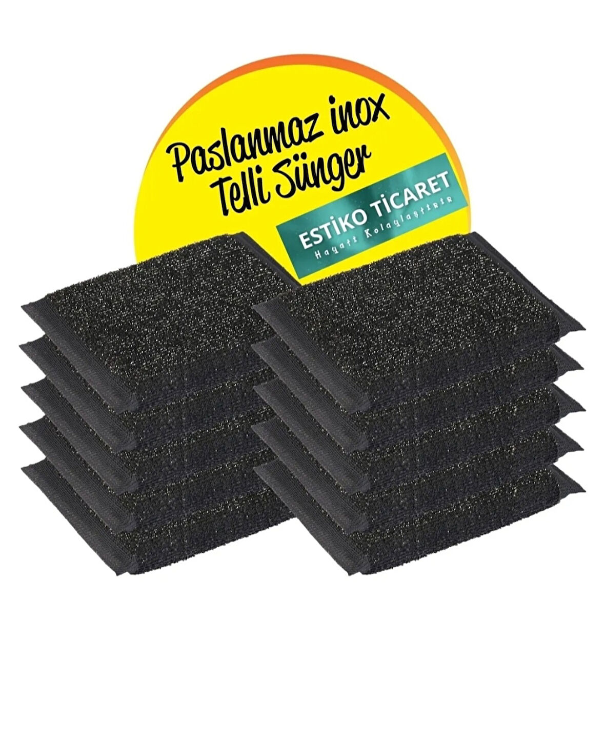 Estiko inox telli temizlik süngeri 10lu paket - beden_variant_property : Standart