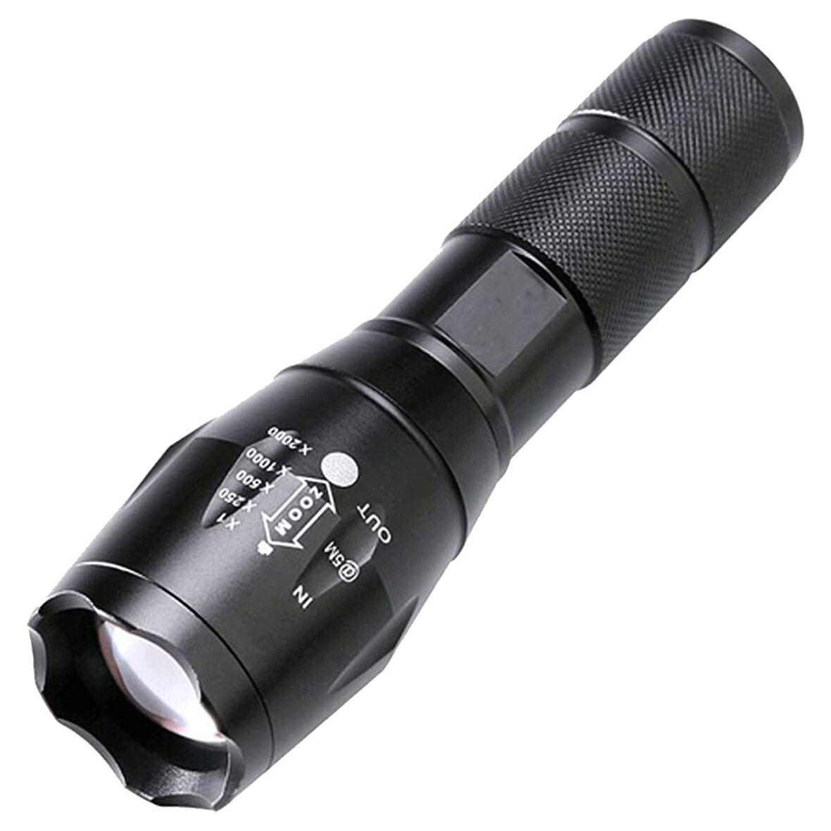 PİLLİ ZOOMLU FLASH ÖZELLİKLİ POWER LEDLİ EL FENERİ (4457)
