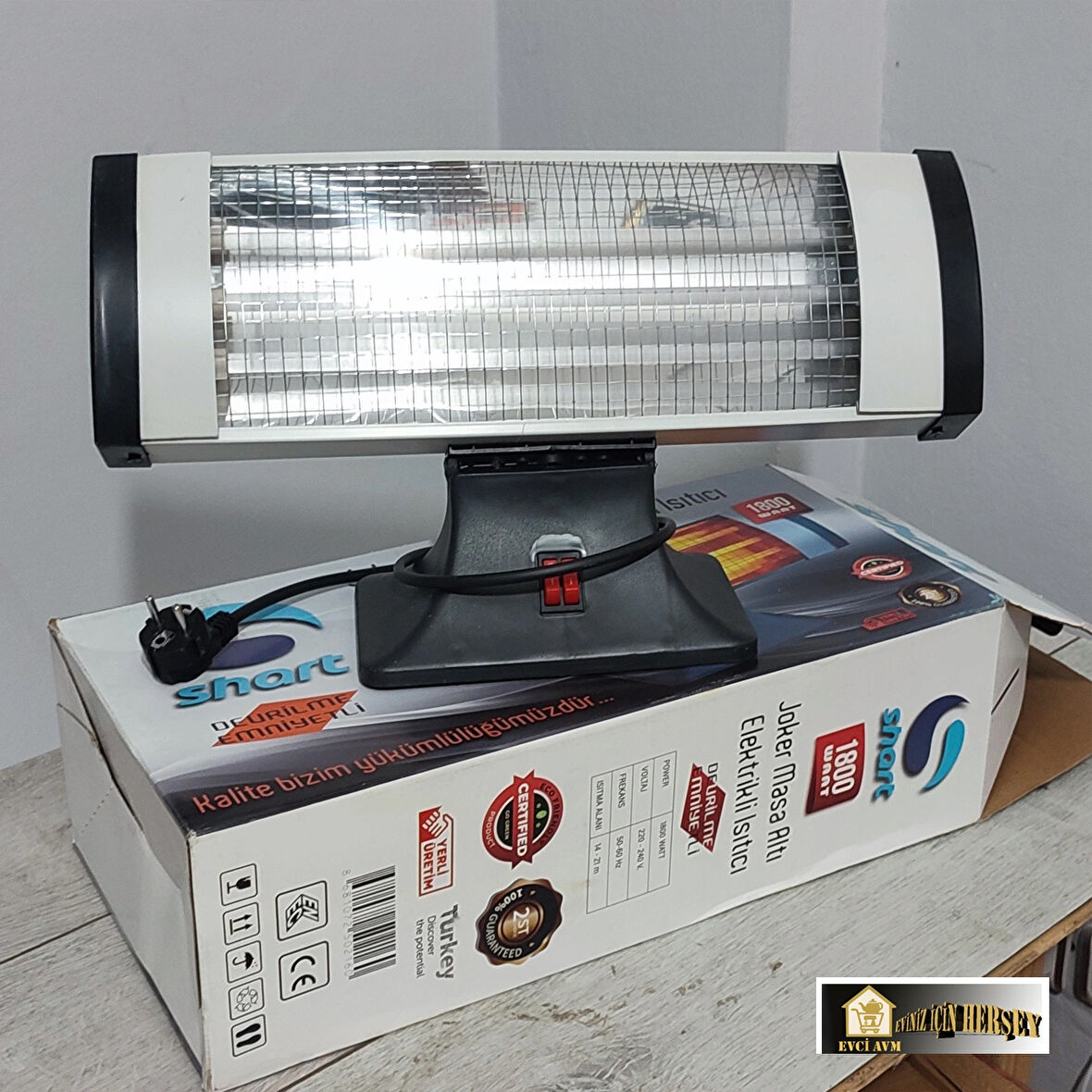 Evci Joker Masa Altı Elektirikli Quartz Isıtıcı Soba 1800W