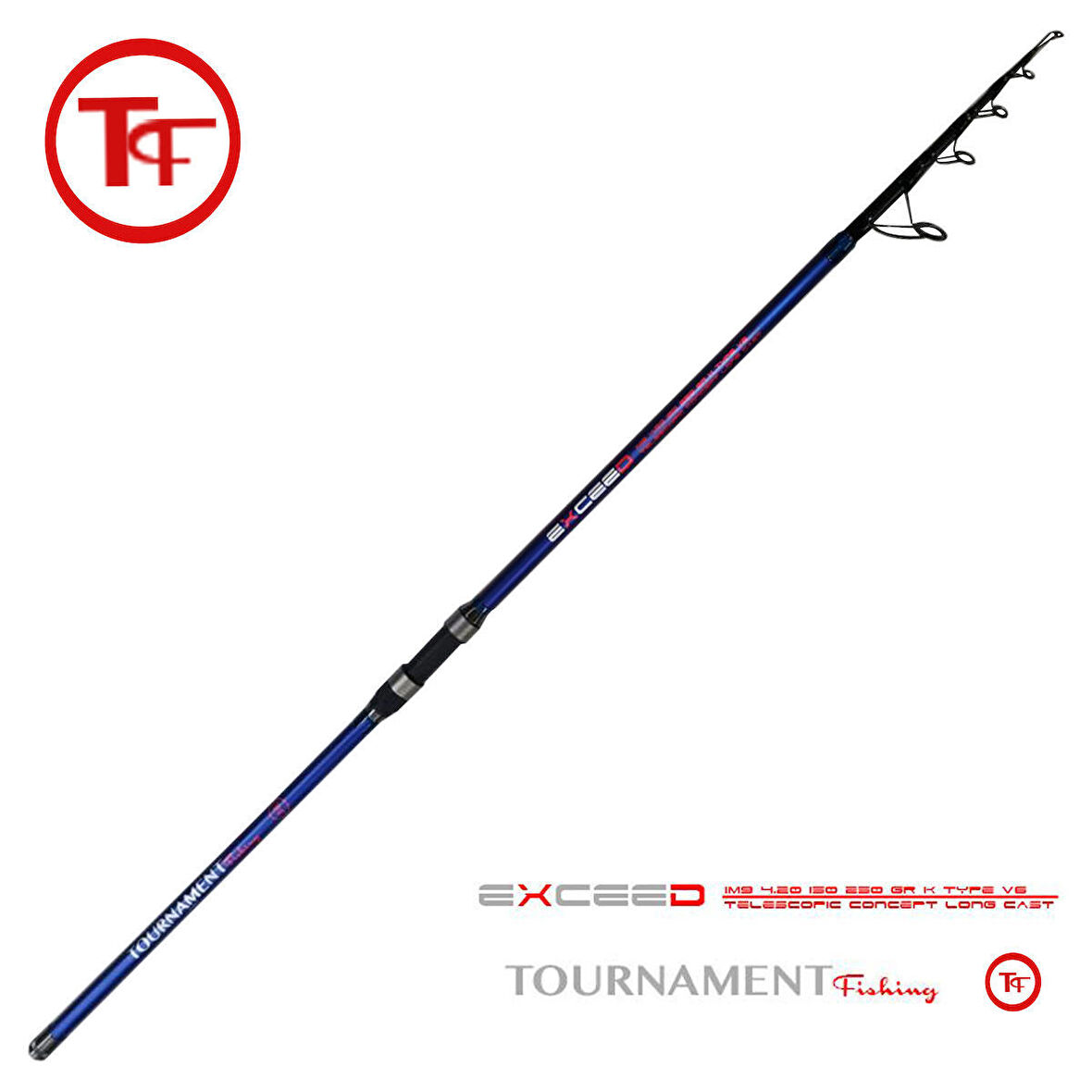 Tournament fishing Exceed Long Cast  4.20Mt IM-9 Telescopic Concept 150-250gr atarlı Surf Olta Kamışı