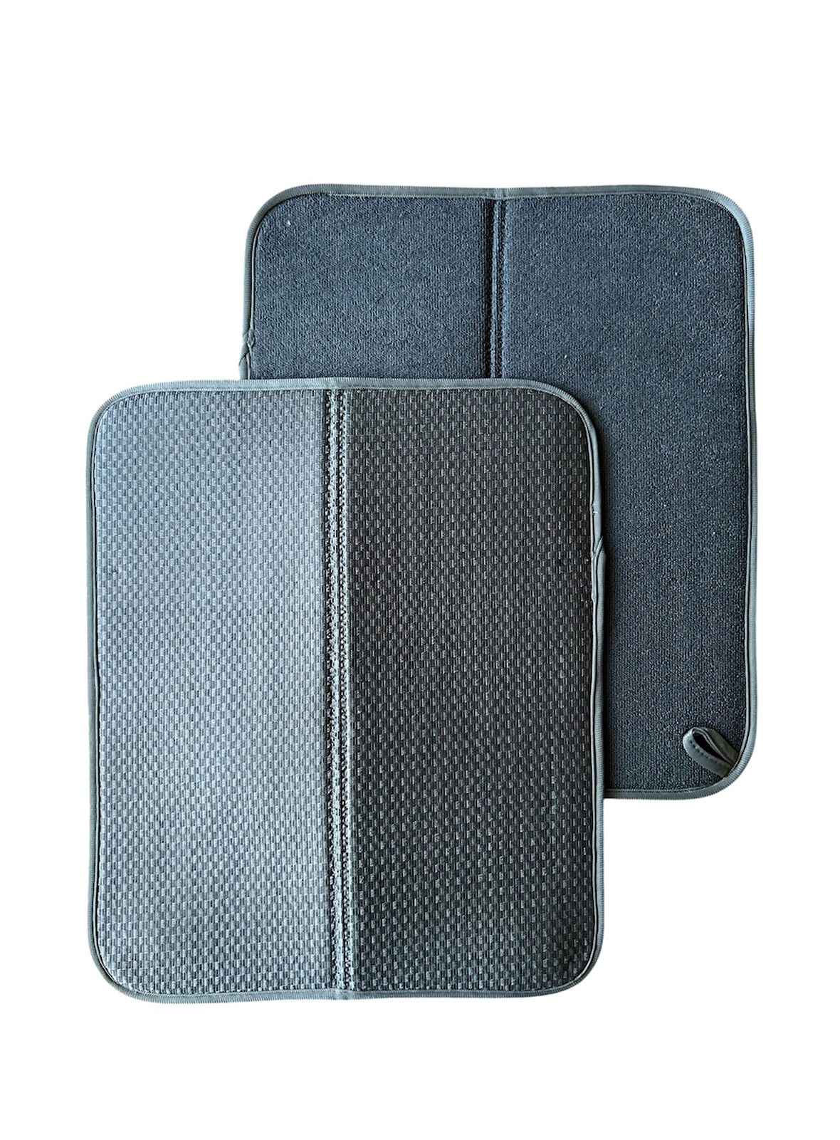 Bulaşık Matı Süper Emici Bulaşık Kurutma Matı 44x36cm Tezgah Üstü Bulaşık Matı, 2'li Set, Gri