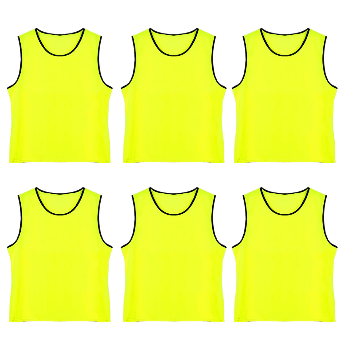 Antrenman Yeleği Çocuk Beden 6'lı Set Bip Sarı