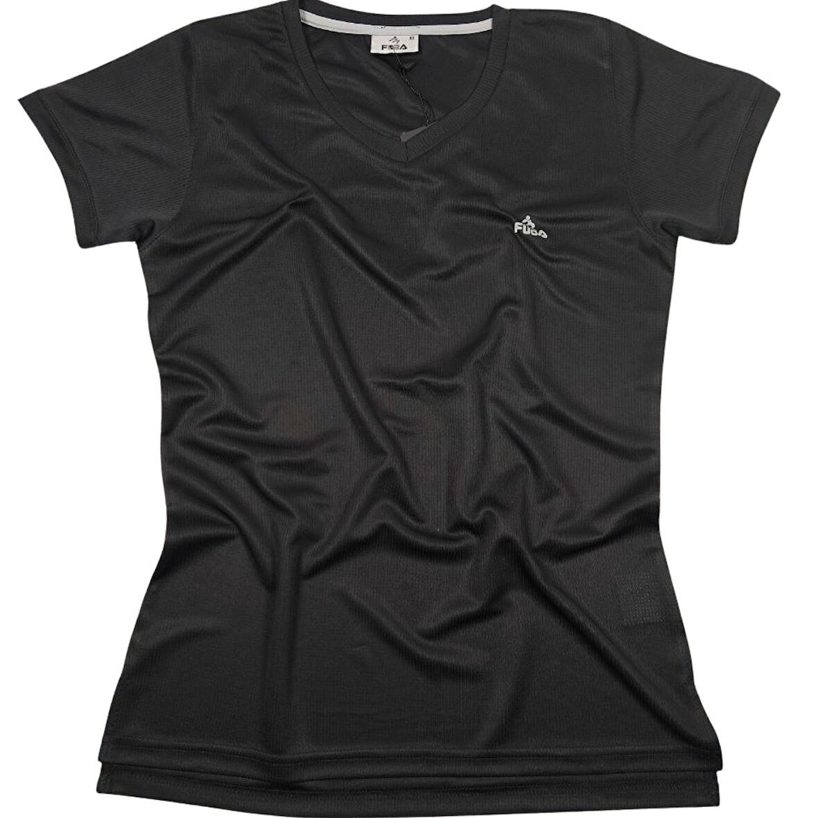 FUBA KADIN V YAKA TİŞÖRT SİYAH