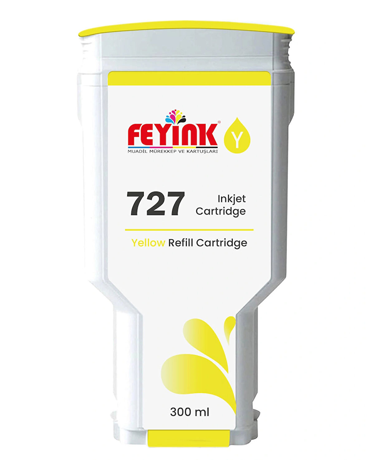 Feyink® HP 727 Yellow (Y) Orijinal Mürekkep Dolumlu Feyink Kartuş 300 ml Sarı