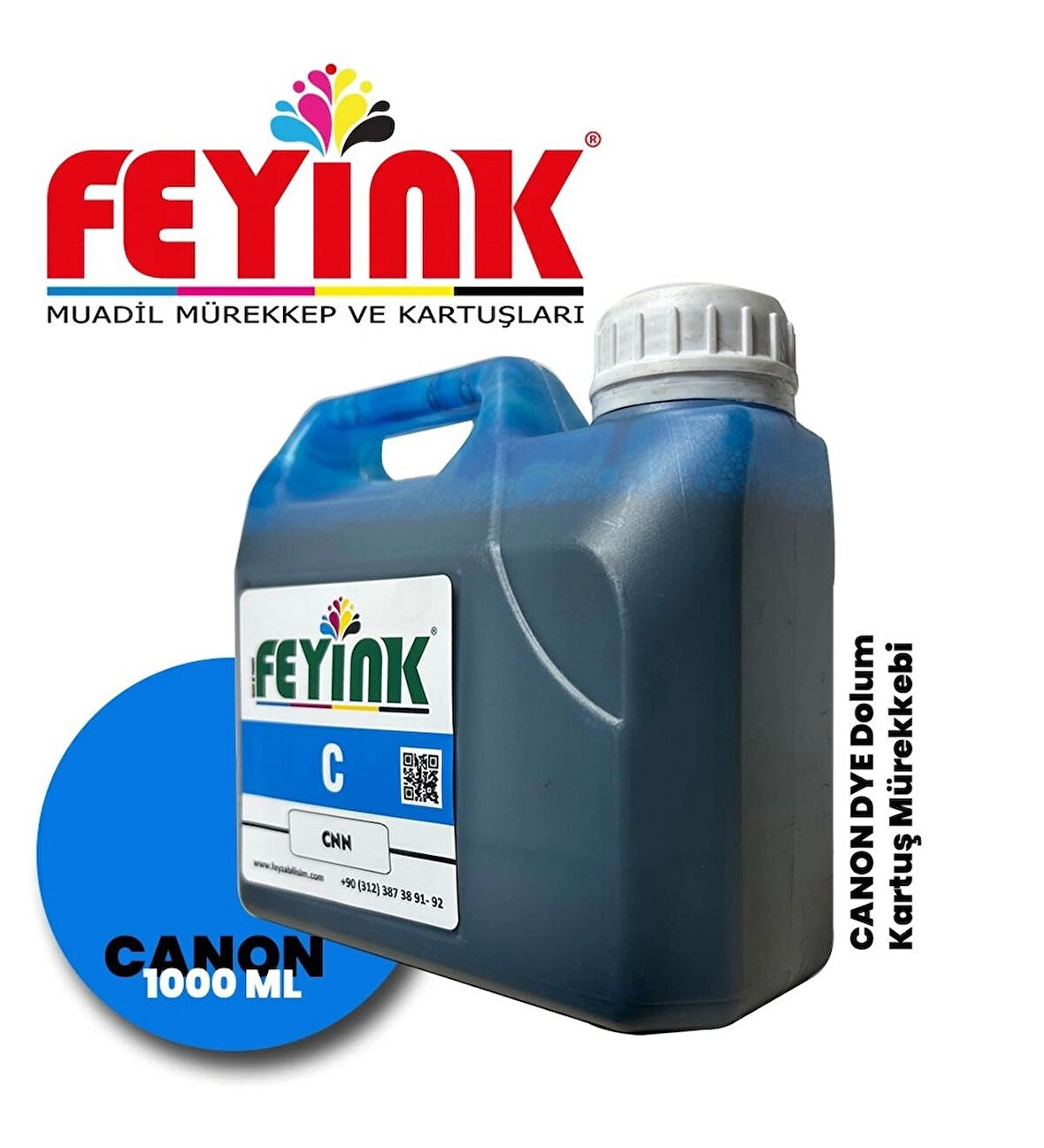 Feyink® Canon TM-TX Serisi Plotter DYE Kartuş Dolum Mürekkebi PFI-310 PFI-710 C (Cyan) -1000ml-