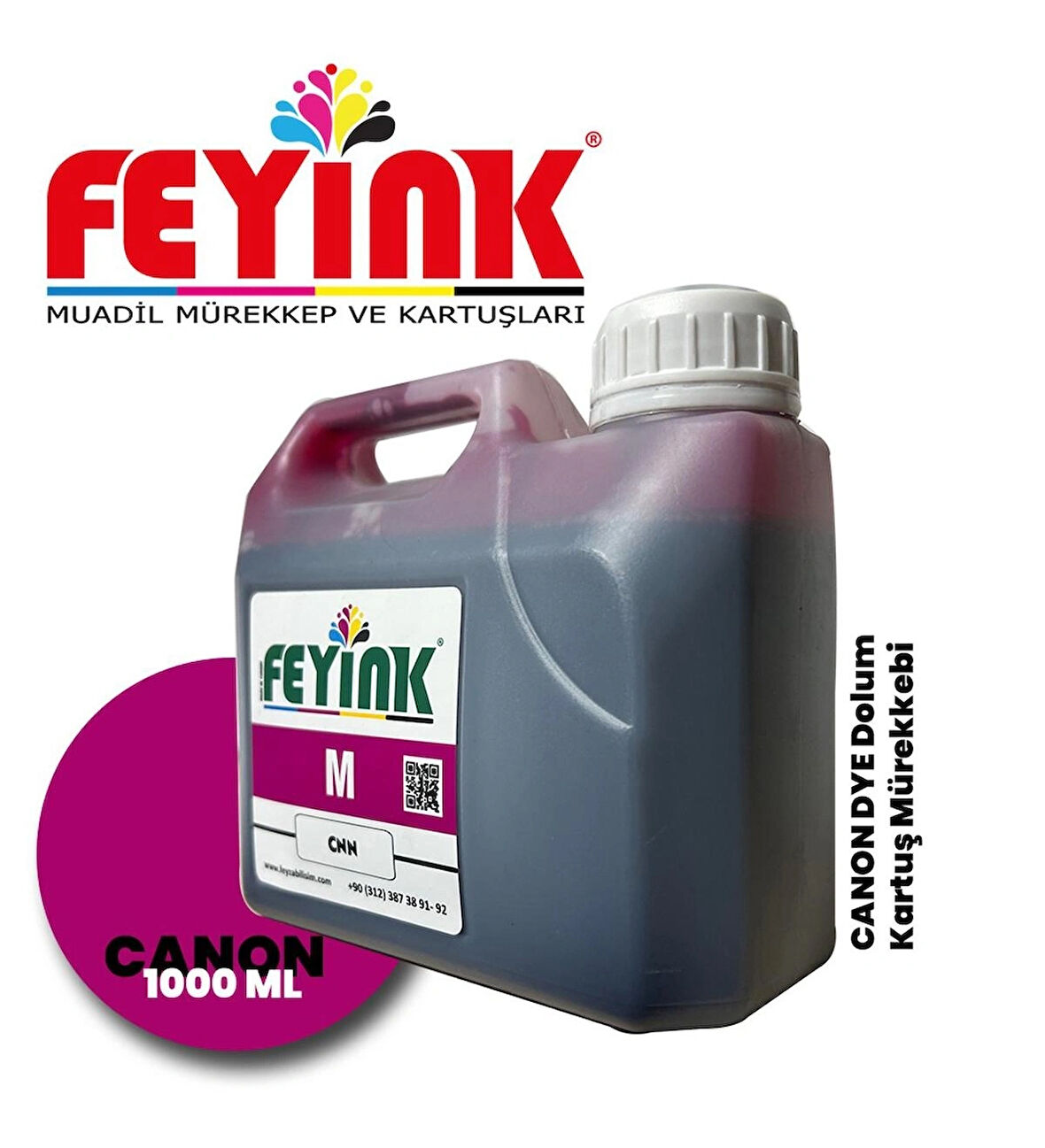Feyink® Canon TM-TX Serisi Plotter DYE Kartuş Dolum Mürekkebi PFI-310 PFI-710 M (Magenta) -1000ml-