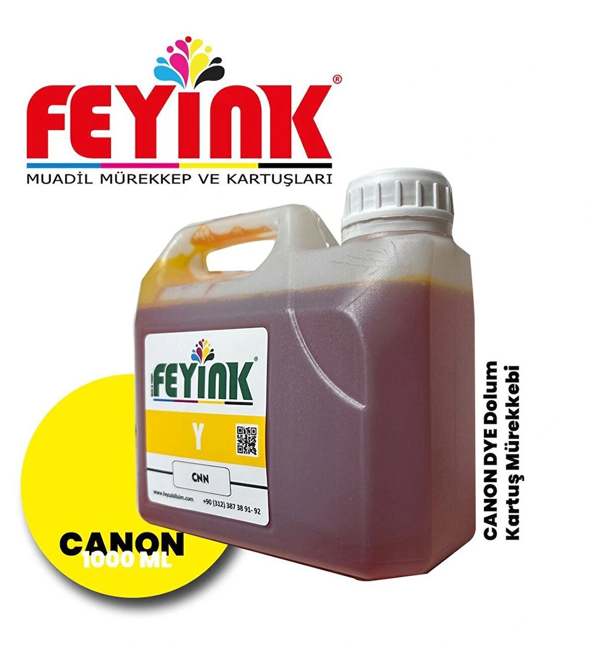 Feyink® Canon TM-TX Serisi Plotter DYE Kartuş Dolum Mürekkebi PFI-310 PFI-710 Y (Yellow) -1000ml-