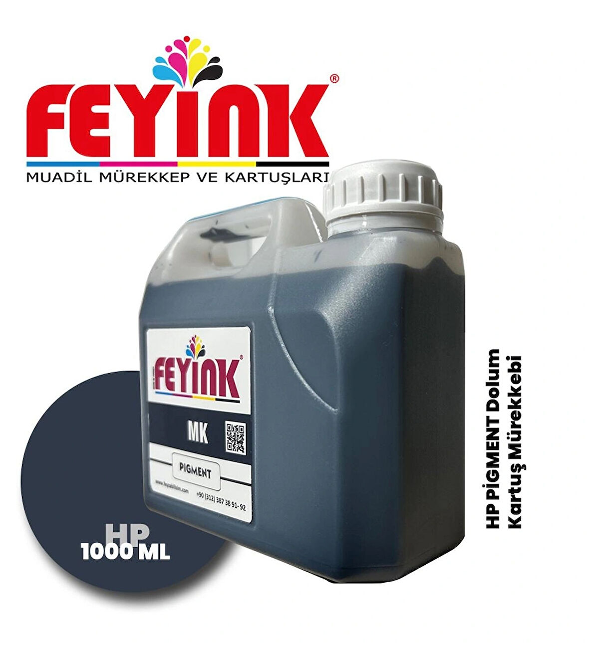 Feyink® Hp Z Serisi Plotter Pigment Kartuş Dolum Mürekkebi MK (Matt Black) -1000ml-