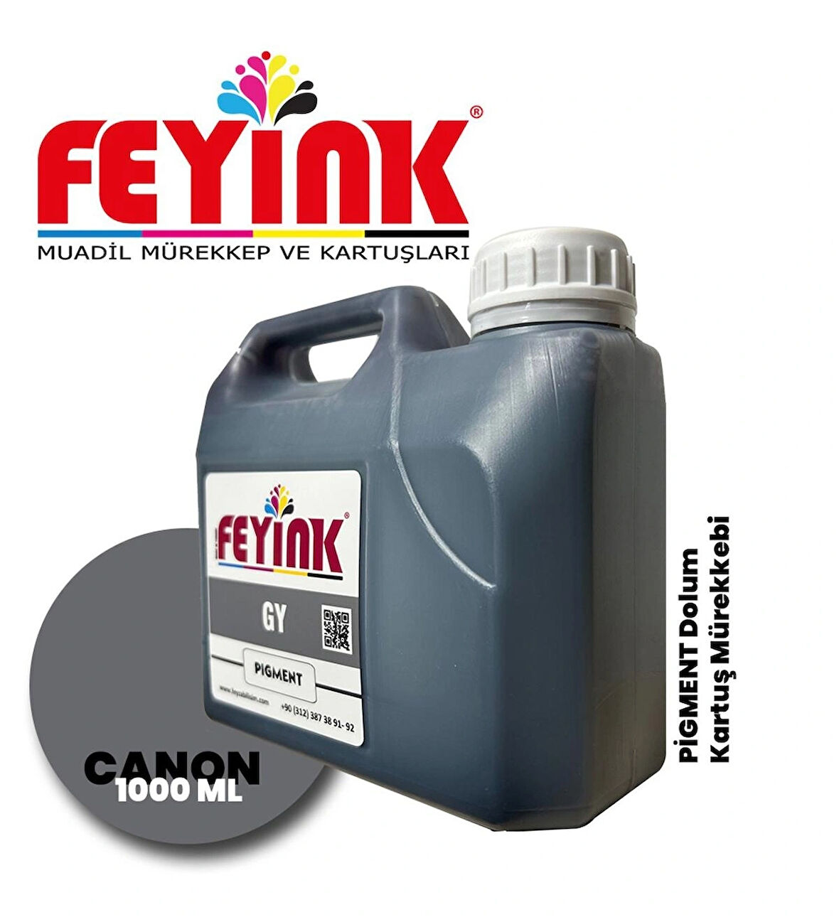 Feyink® Canon Lucia Pro Serisi Plotter Pigment Kartuş Dolum Mürekkebi PFI-1300 PFI-1700 GY (Gray) -1