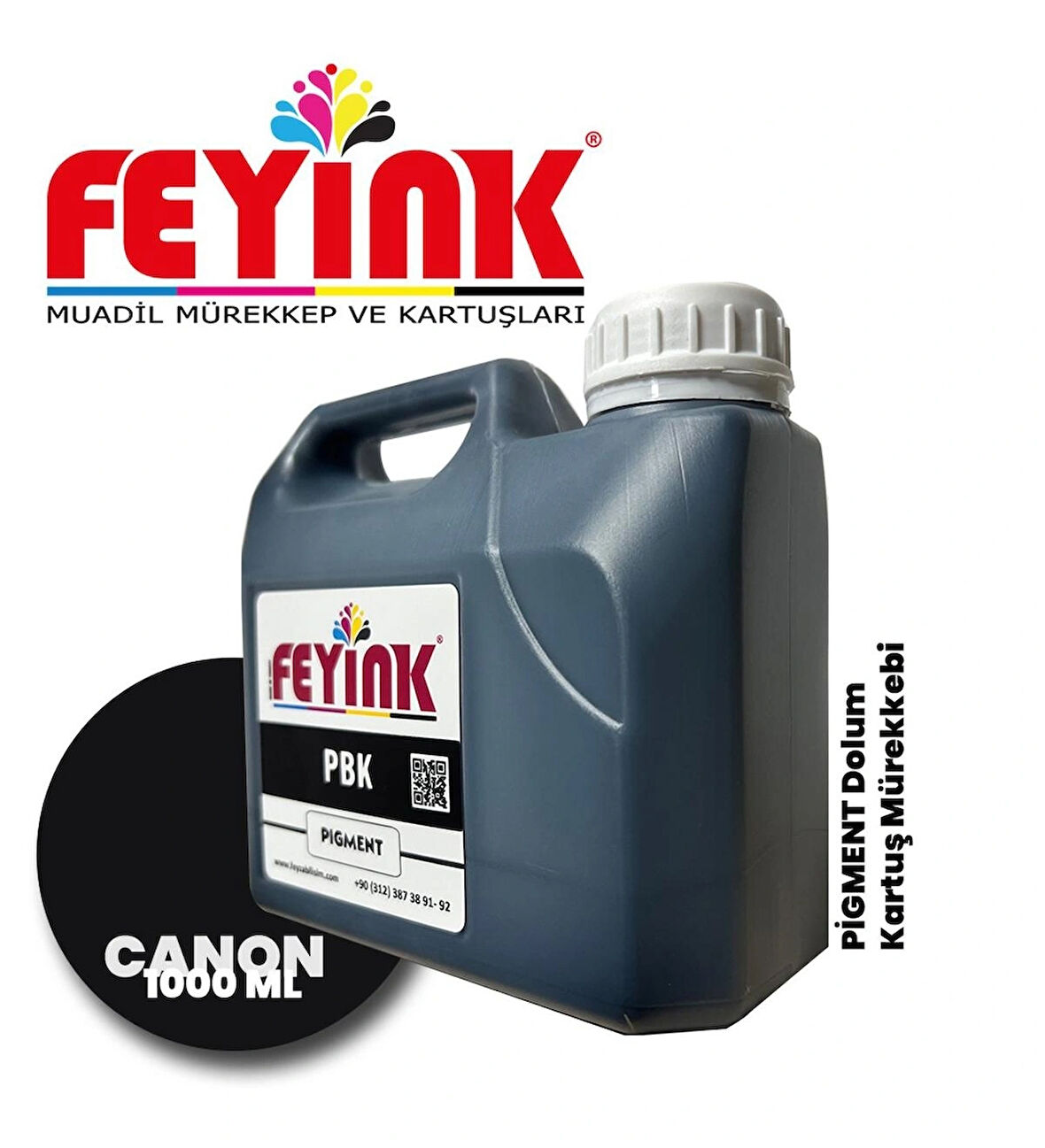 Feyink® Canon Lucia TM-TX Serisi Plotter Pigment Kartuş Dolum Mürekkebi BK (Photo Black)-1000ml-
