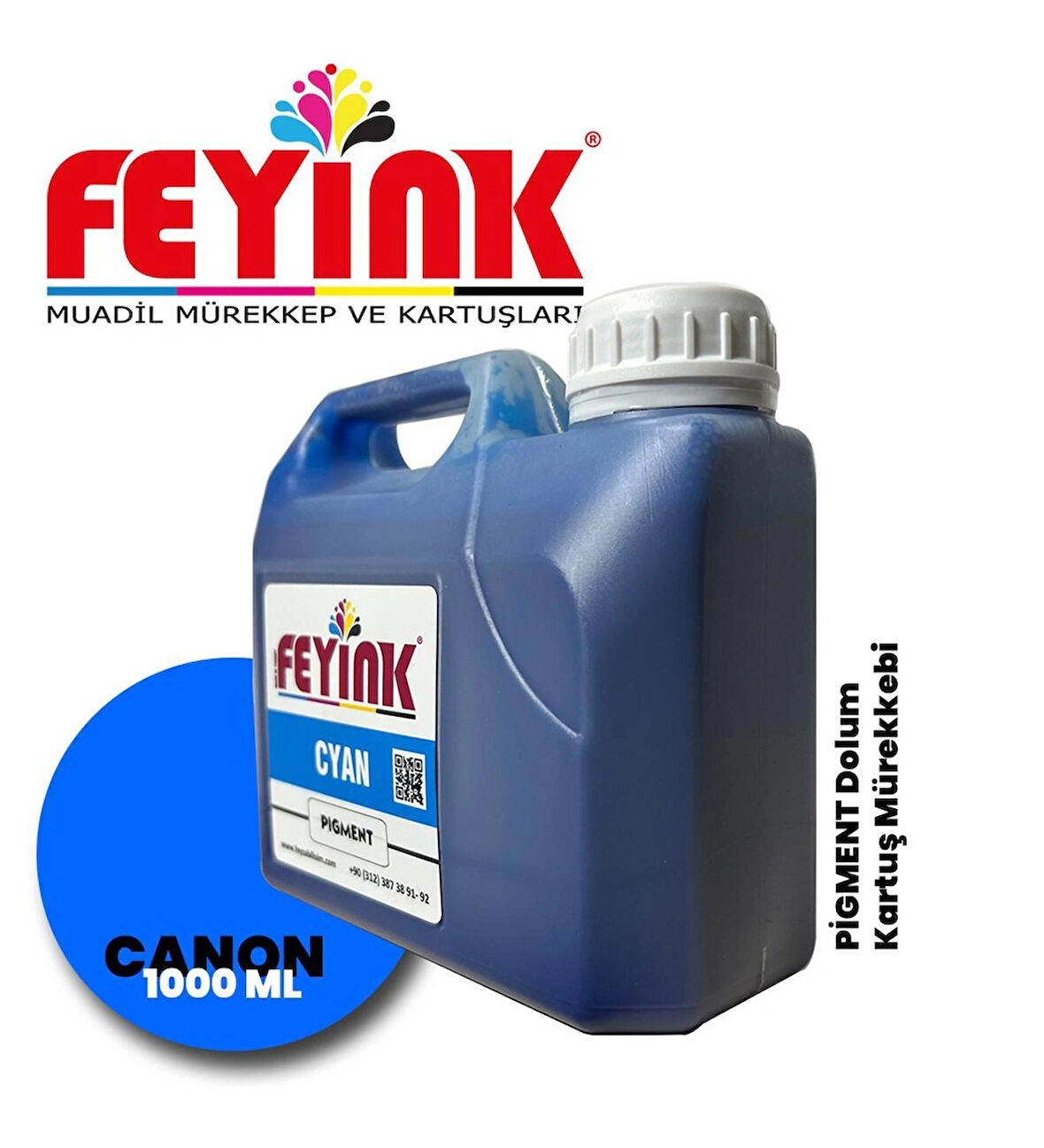 Feyink® Canon Lucia TM-TX Serisi Plotter Pigment Kartuş Dolum Mürekkebi C (Cyan) -1000ml-