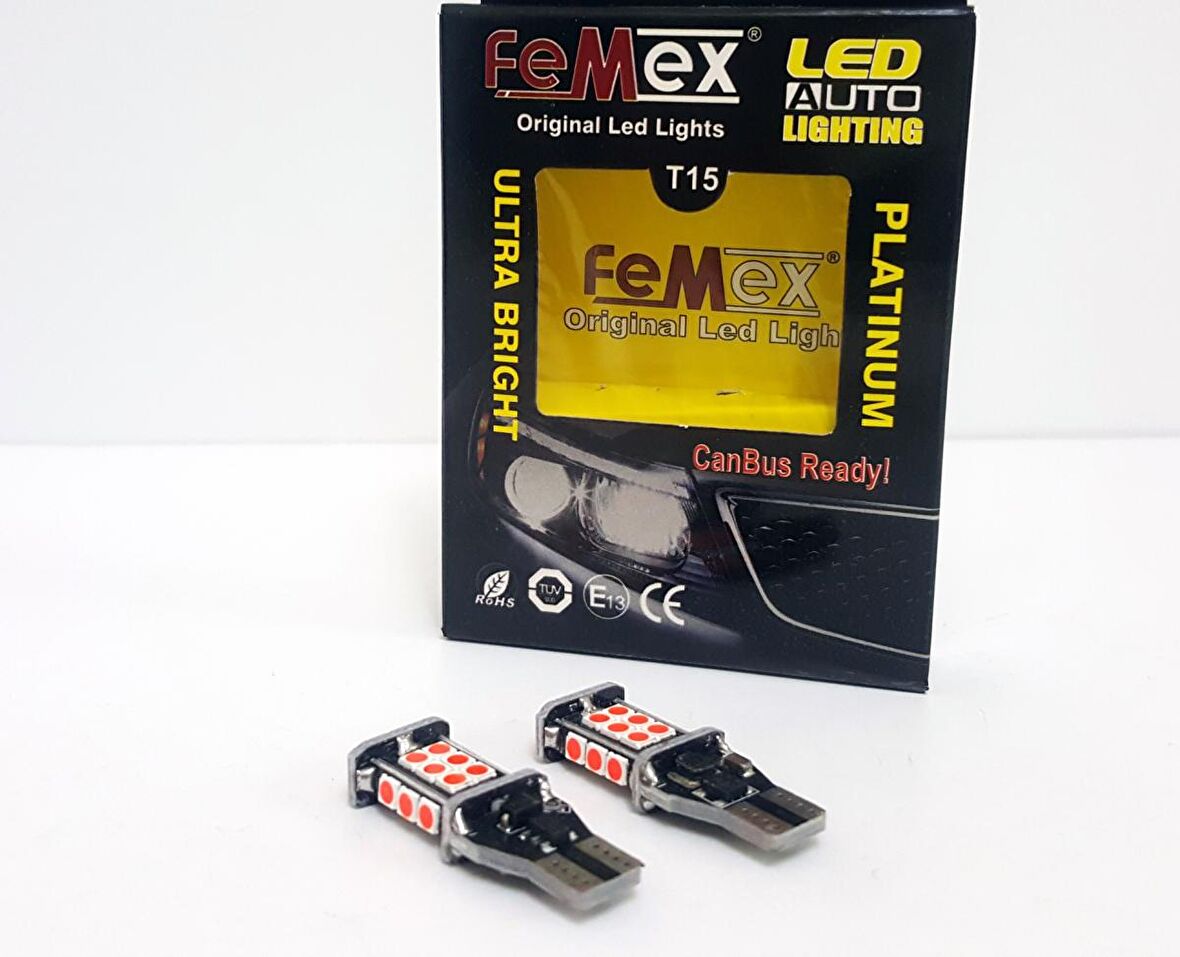FEMEX Platinum T15 W16W Kırmızı Led Ampul Parlak - 3. Stop Ampulu