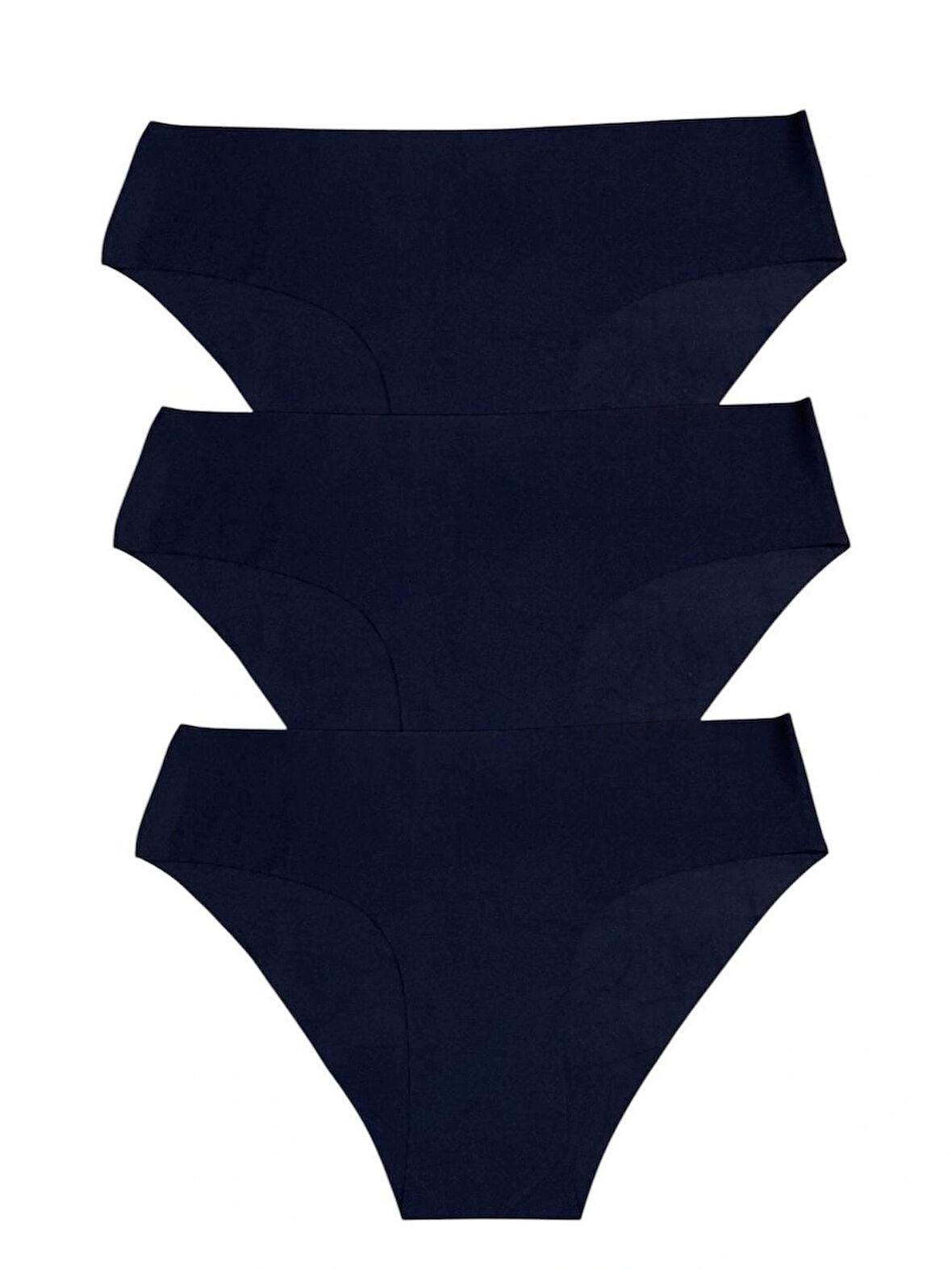 Kadın 3'lü Dikişsiz Lazer Kesim Iz Yapmaz Likralı Bikini Slip Külot
