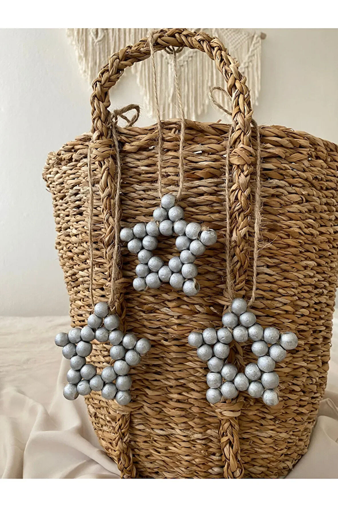 3 'LÜ SET DEKORATİF RENKLİ AHŞAP BONCUK YILDIZ, KAPI SÜSÜ, RENKLİ YILDIZ, COCUK ODASI,MUTFAK, BALKON