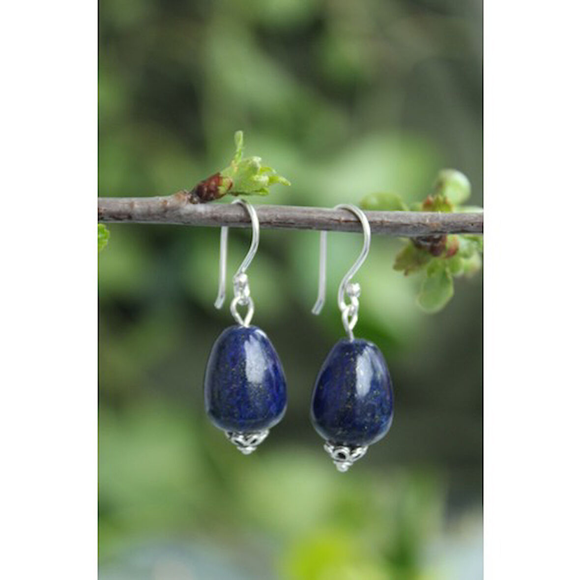 STONEAGE Kadın Gümüş Küpe Lapis Lazuli Sevgiliye Hediye