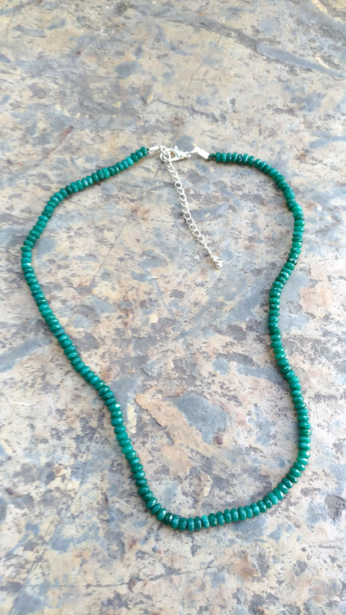 STONEAGE JEWELLERY Bayan Kolye Rondela Kesim Ceyt Doğal Taş