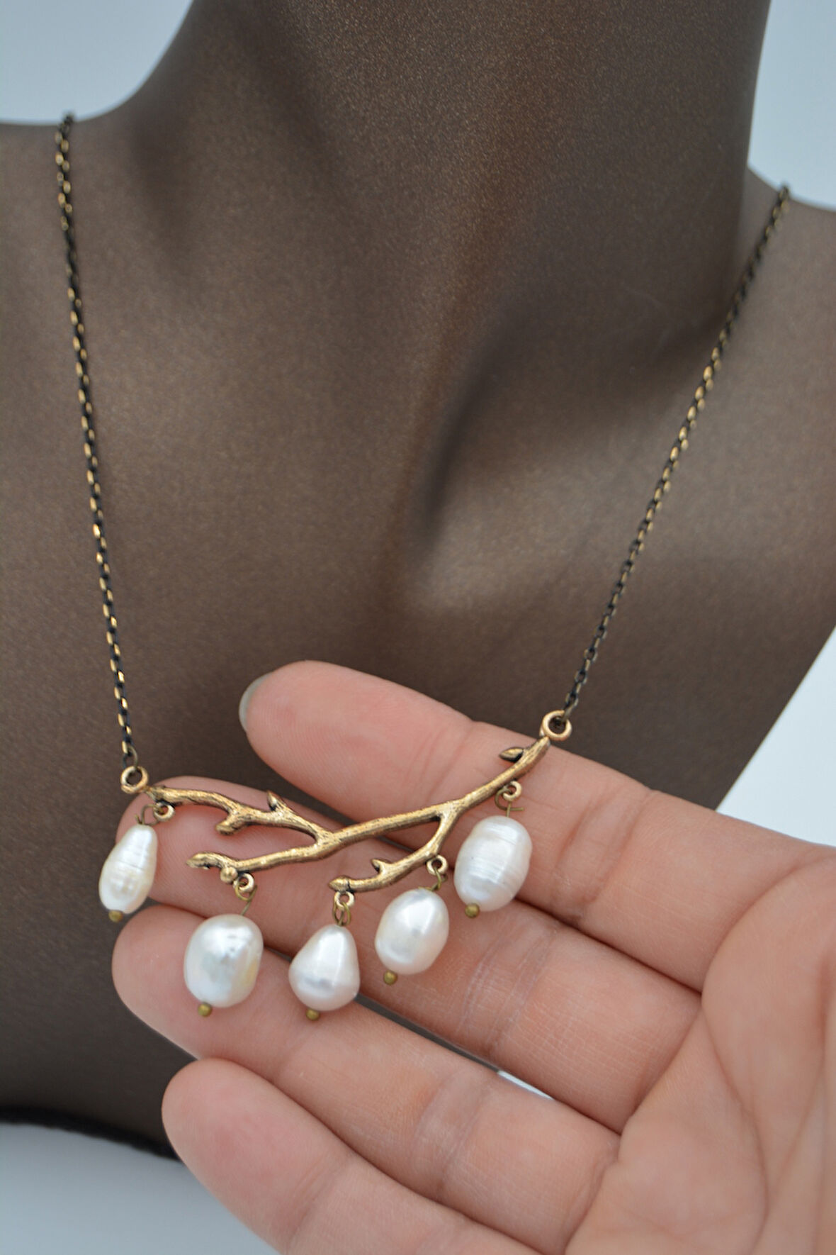 STONEAGE Gerçek İncili Ağaç Dalı Kolye