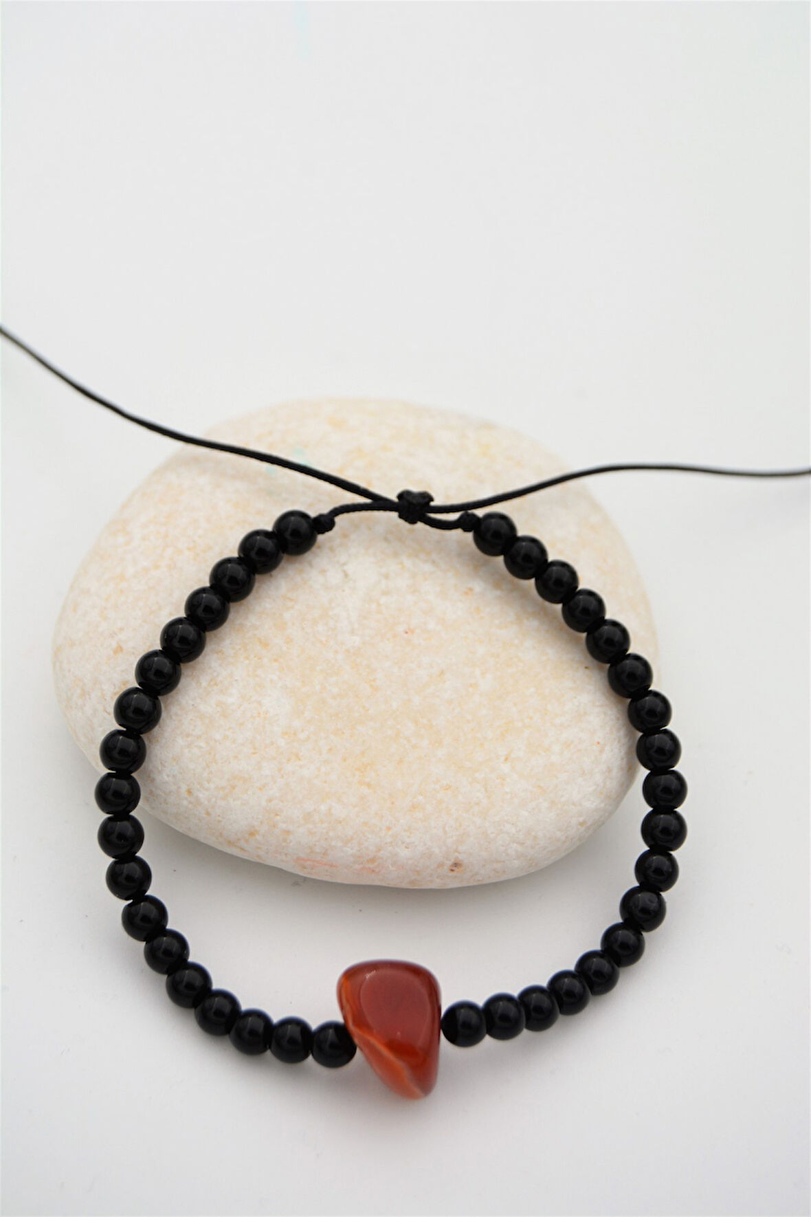 STONEAGE Oniks ve Akik Taşından Metalsiz Bileklik Antialerjik