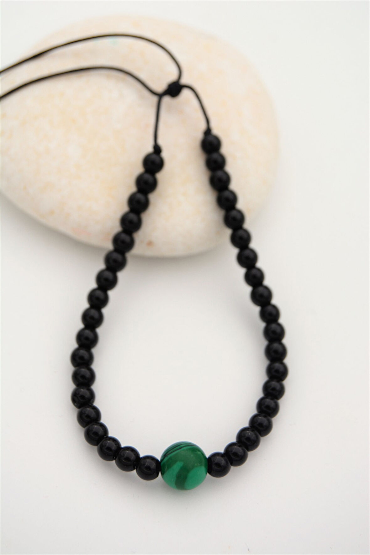 STONEAGE Oniks ve Malahit Taşından Metalsiz Bileklik Antialerjik