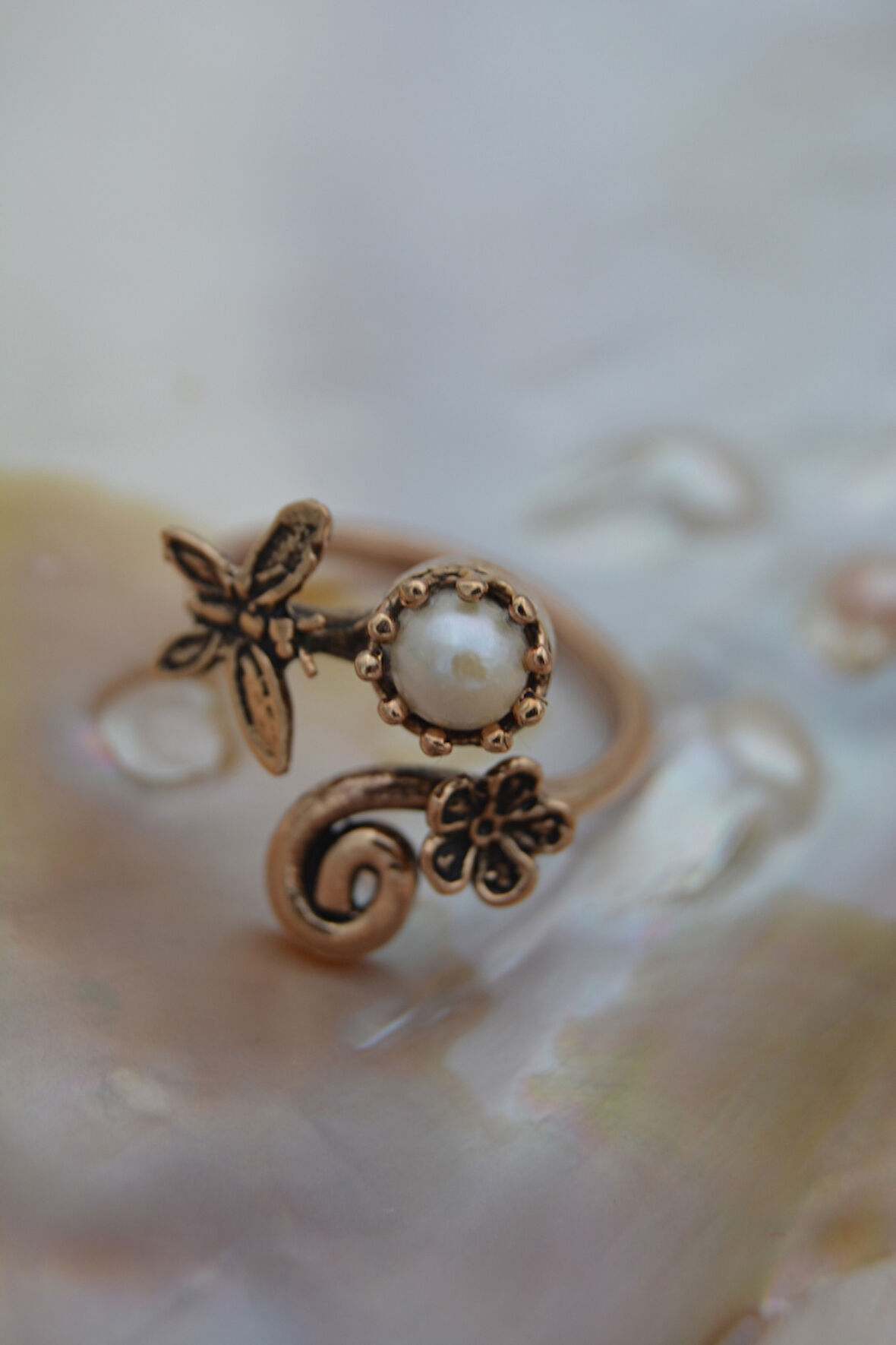 STONEAGE ÖZEL TARASIM İNCİLİ YÜZÜK