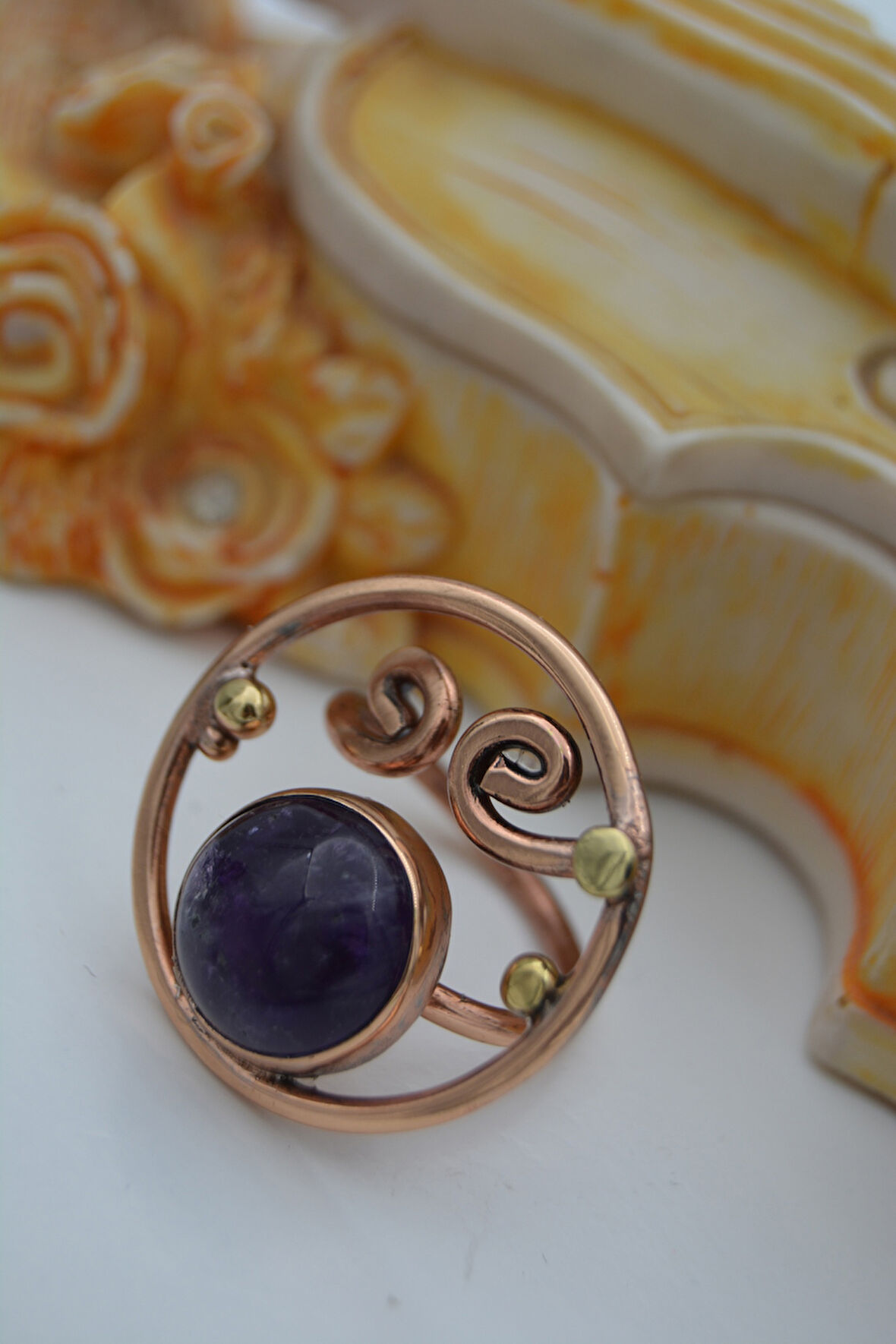 STONEAGE AMETİST DOĞALTAŞLI EL SIVAMASI YÜZÜK