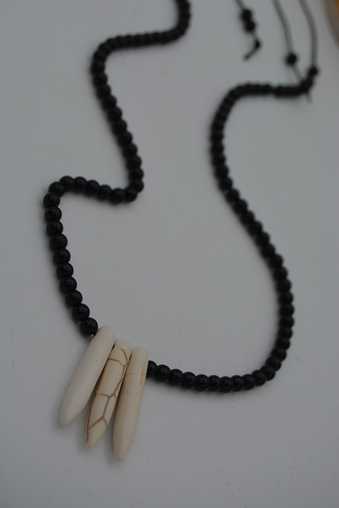 STONEAGE JEWELLERY Oniks Doğal Taşlı Metalsiz Kolye