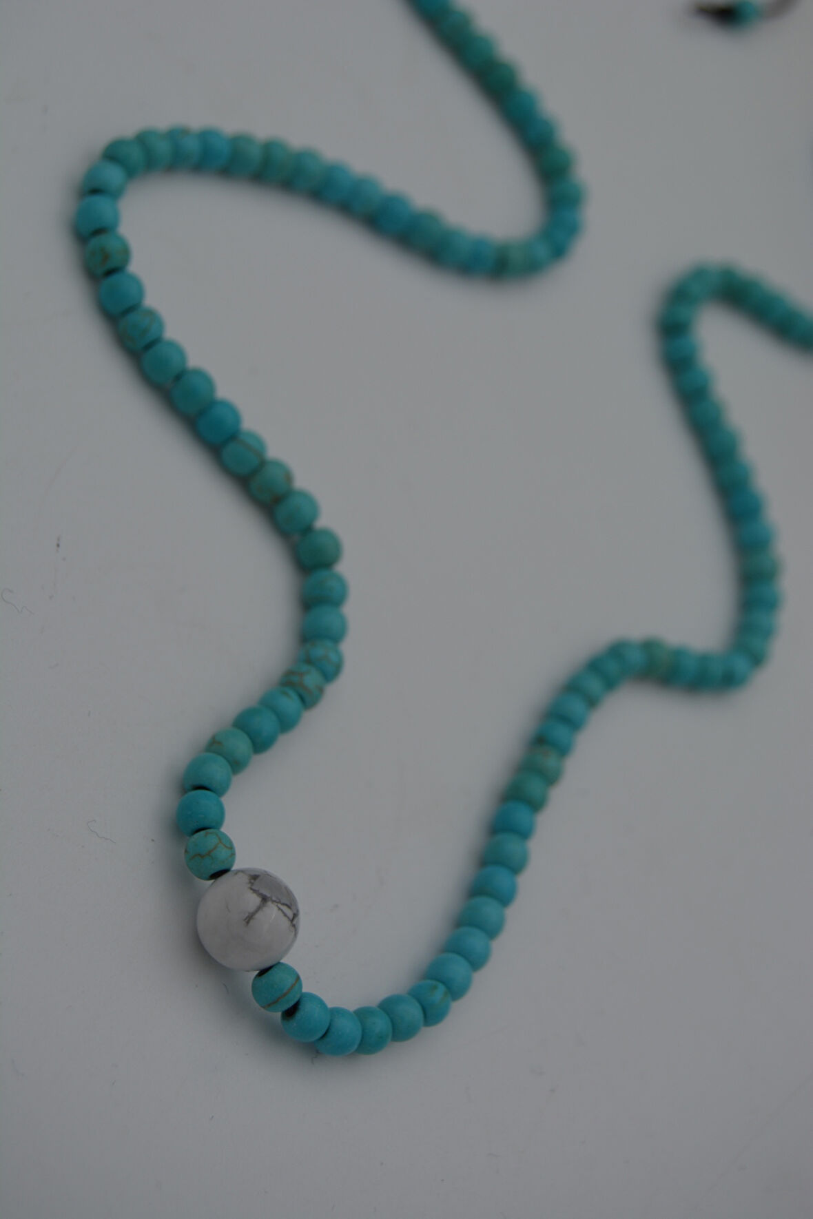 STONEAGE JEWELLERY İnci ve Turkuaz Taşlı Metalsiz Kolye