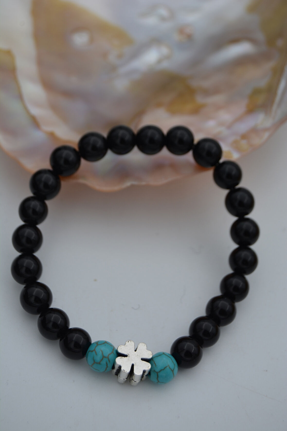 STONEAGE JEWELLERY Oniks ve Turkuaz Doğal Taşlı Bileklik