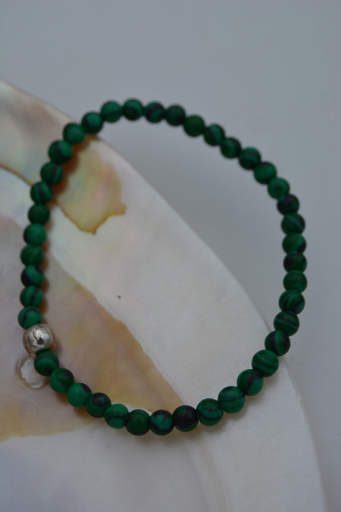 STONEAGE JEWELLERY Malahit Doğal Taşlı Unisex İnce Bileklik