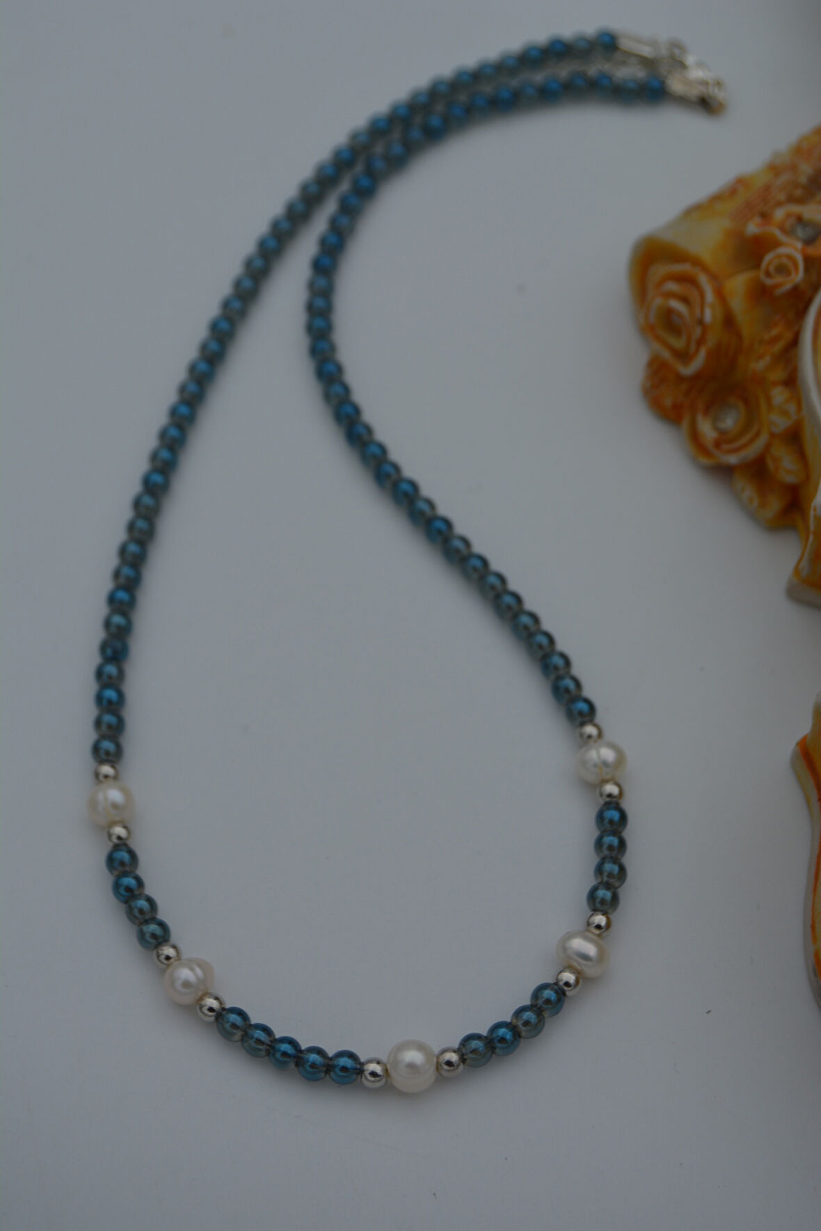 STONEAGE Kristal ve Gerçek İncili Bayan Kolye Doğal Taş