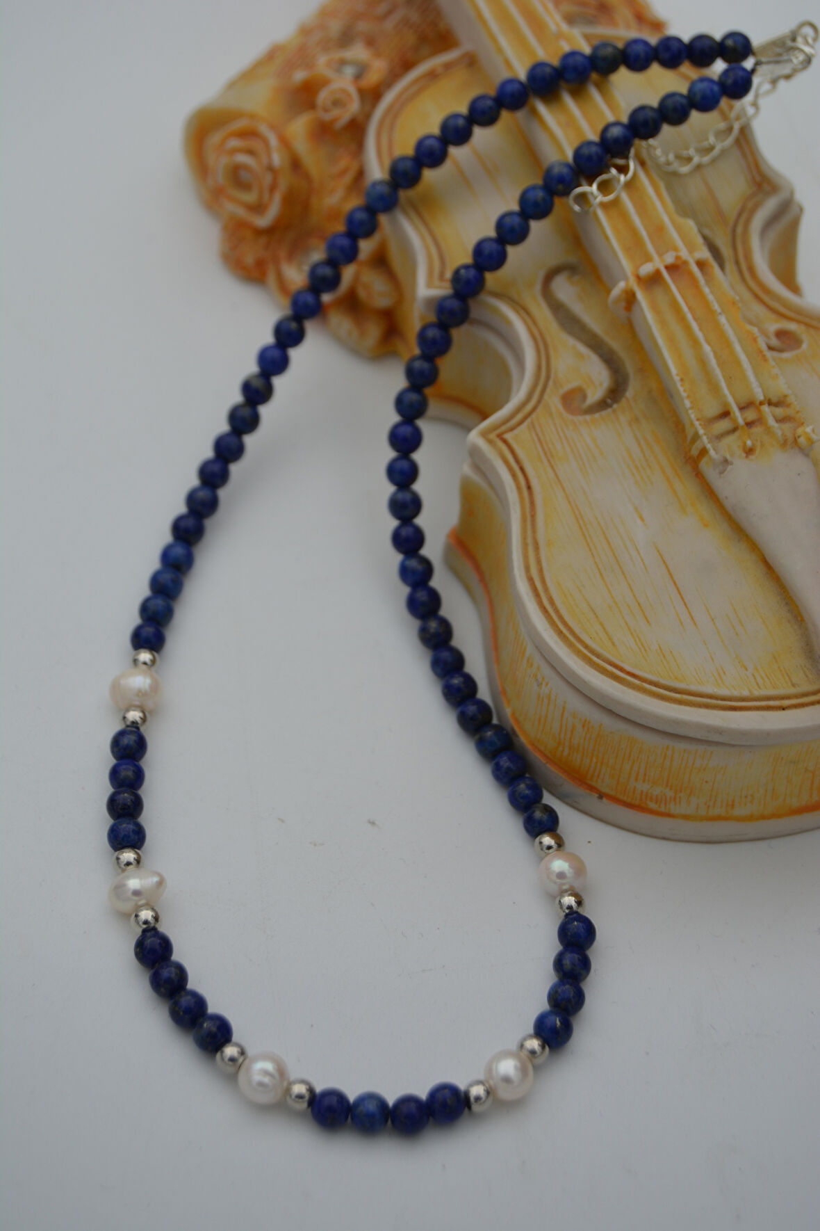 STONEAGE Lapis Lazuli ve İncili Bayan Kolye