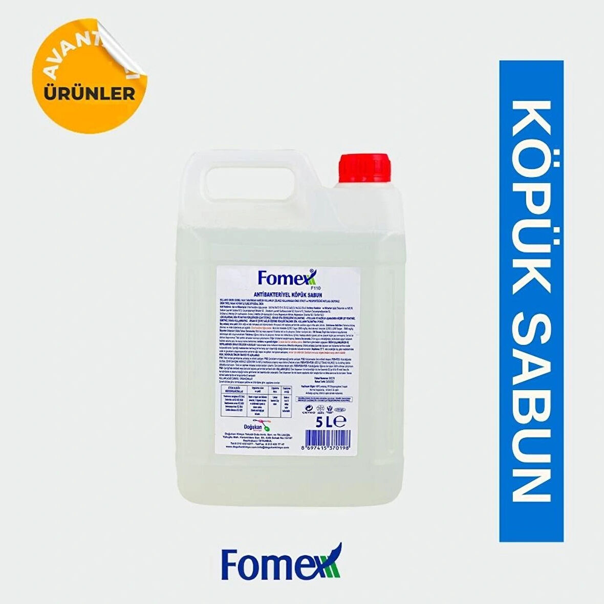 F110 Antibakteriyel Köpük Sabun pH 5.5 5Kg