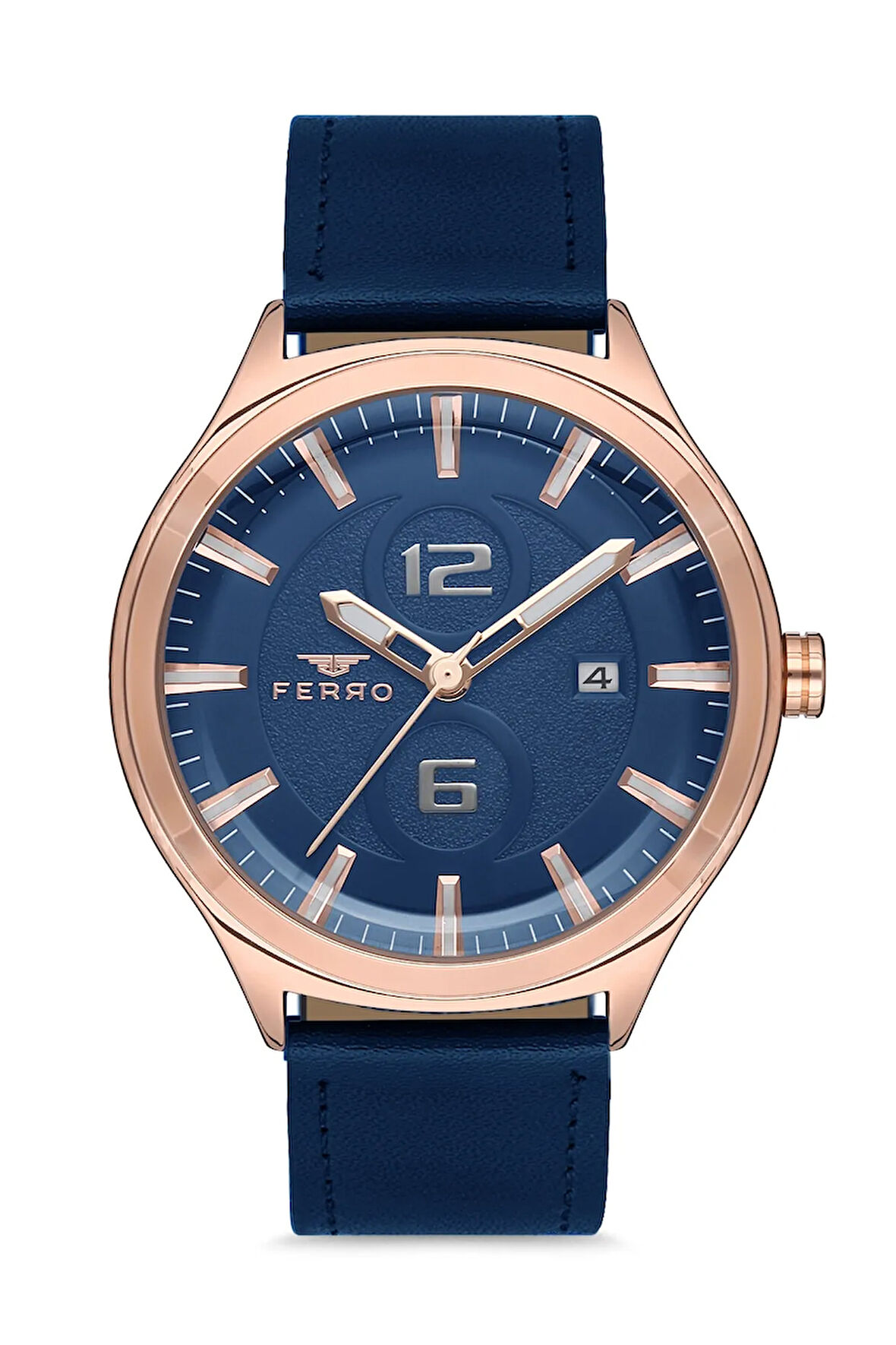 Lacivert Deri Kordon Erkek Kol Saati F11090b-t