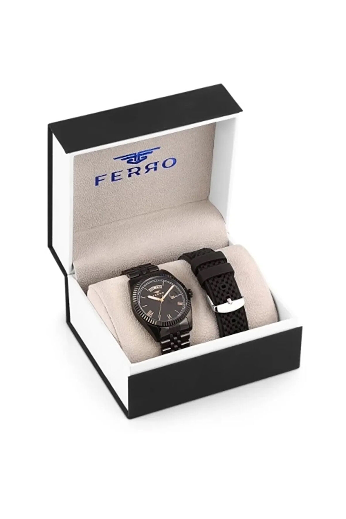 Siyah Çelik ve Silikon kordon Erkek Kol Saati F11130DA-G