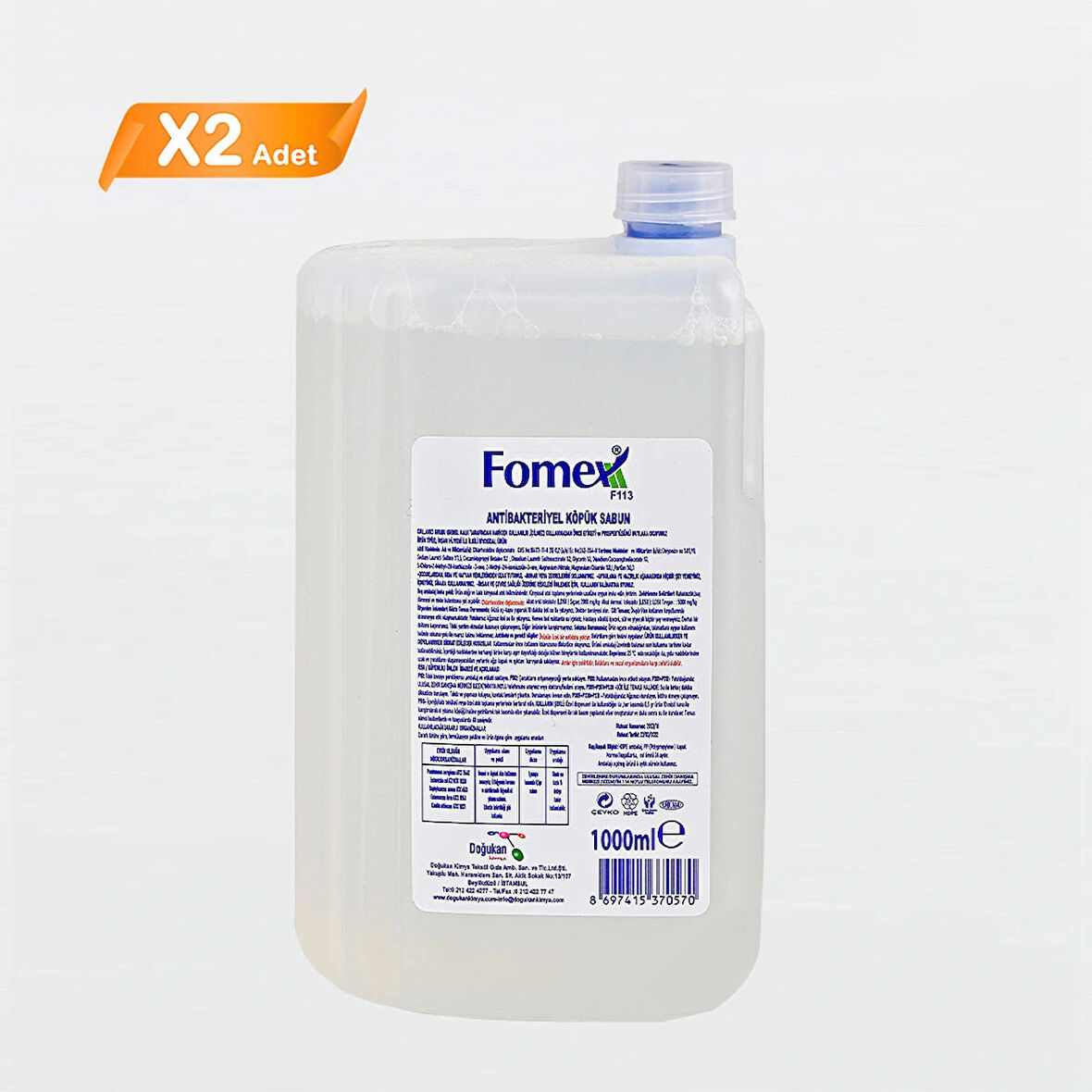 F113 Antibakteriyel Köpük Sabun 1000 ml 2 Adet