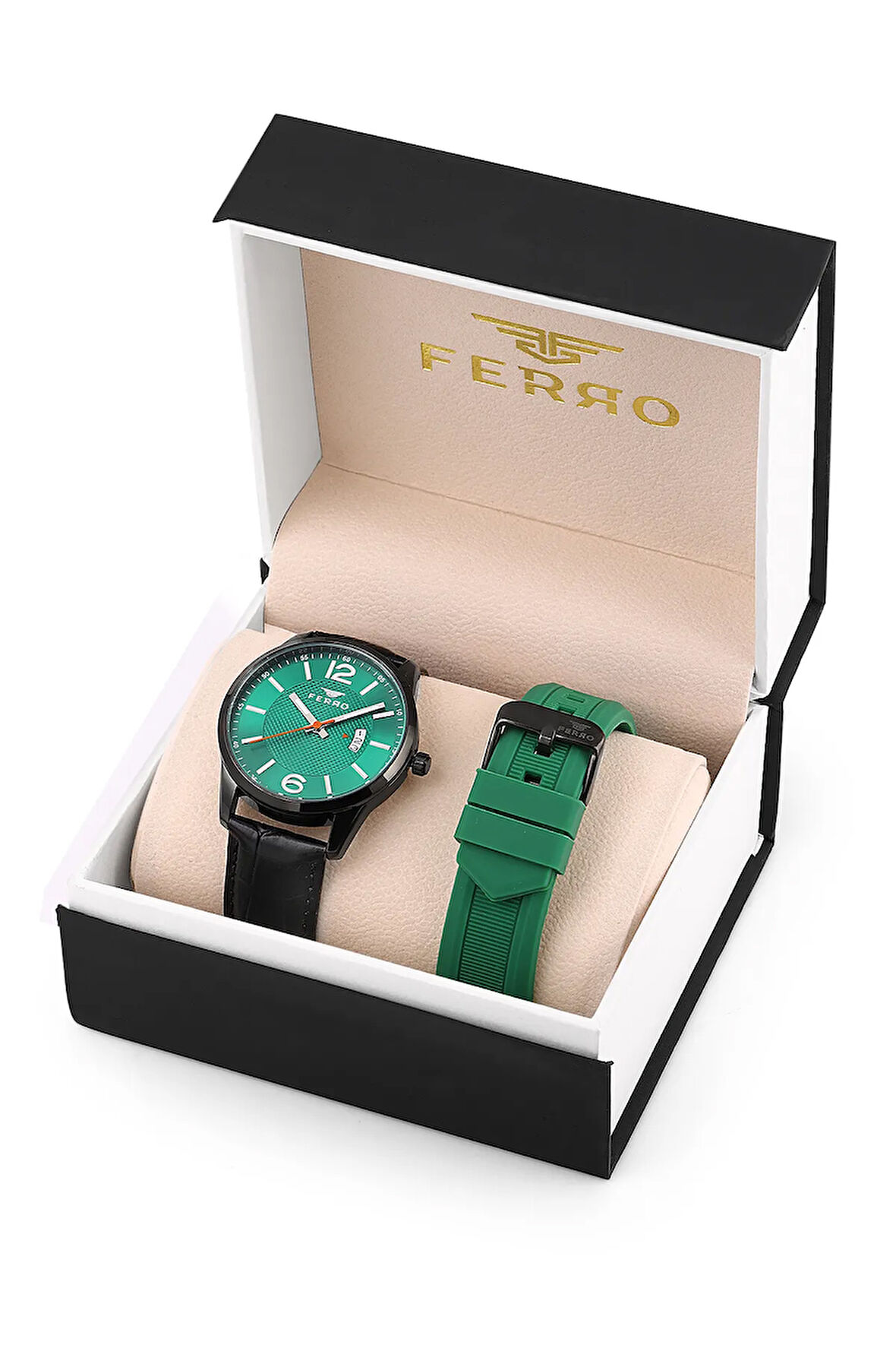 Yesil ve Siyah Silikon Kordon Erkek Kol Saati F11316BD-ZD