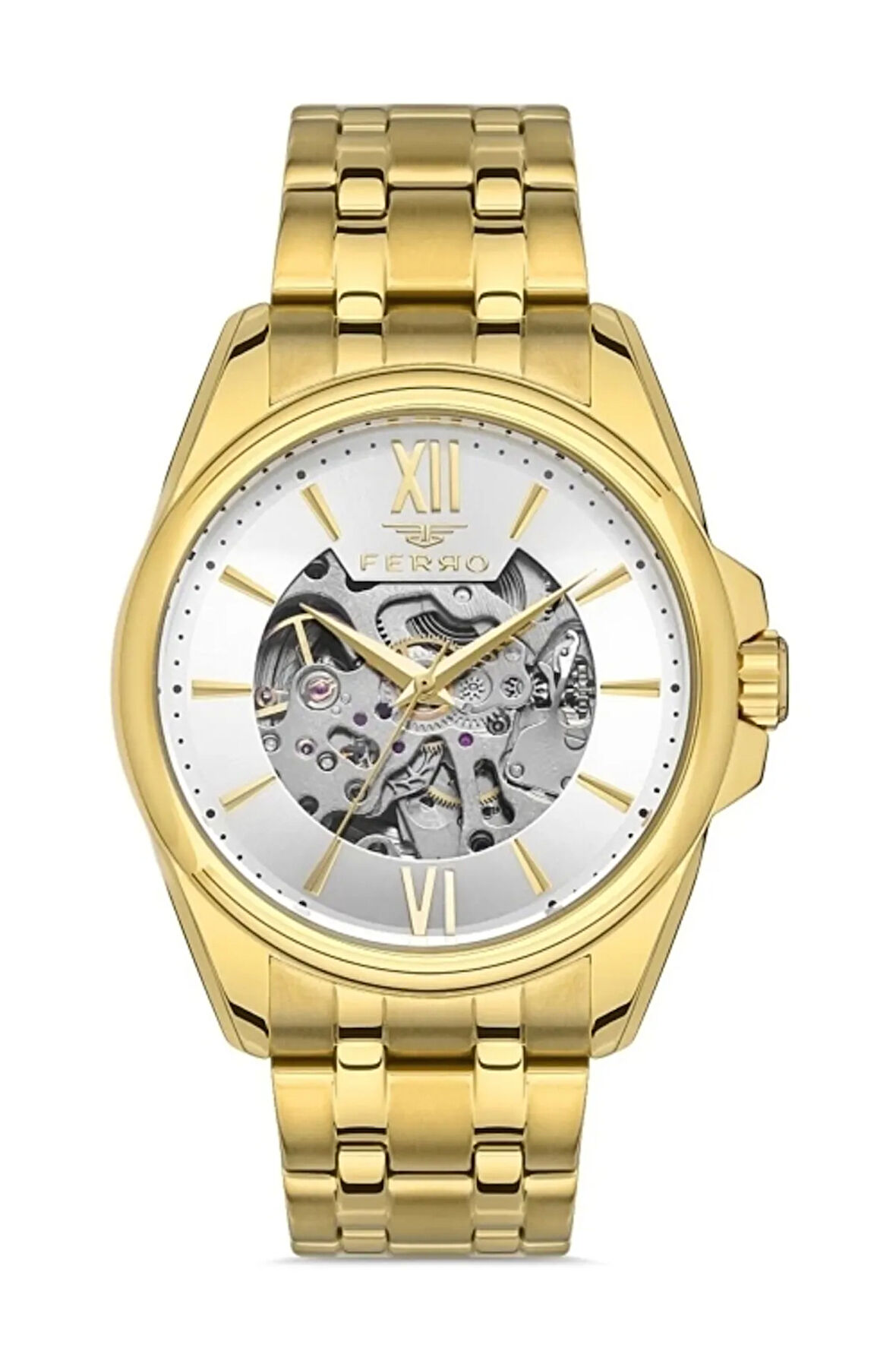 Sarı Çelik Kordon Erkek Kol Saati F11323A-B