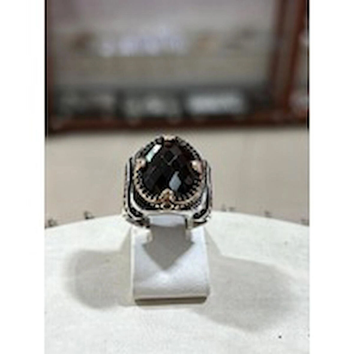 Oval Model Pençeli Otantik Gümüş Erkek Yüzük